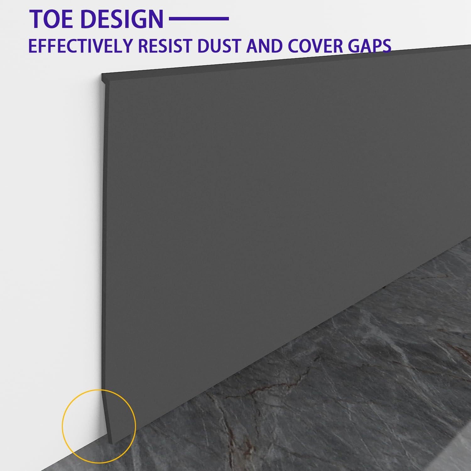 Moldura de Zócalo Flexible Daopu 20 pies Negro Autoadhesiva