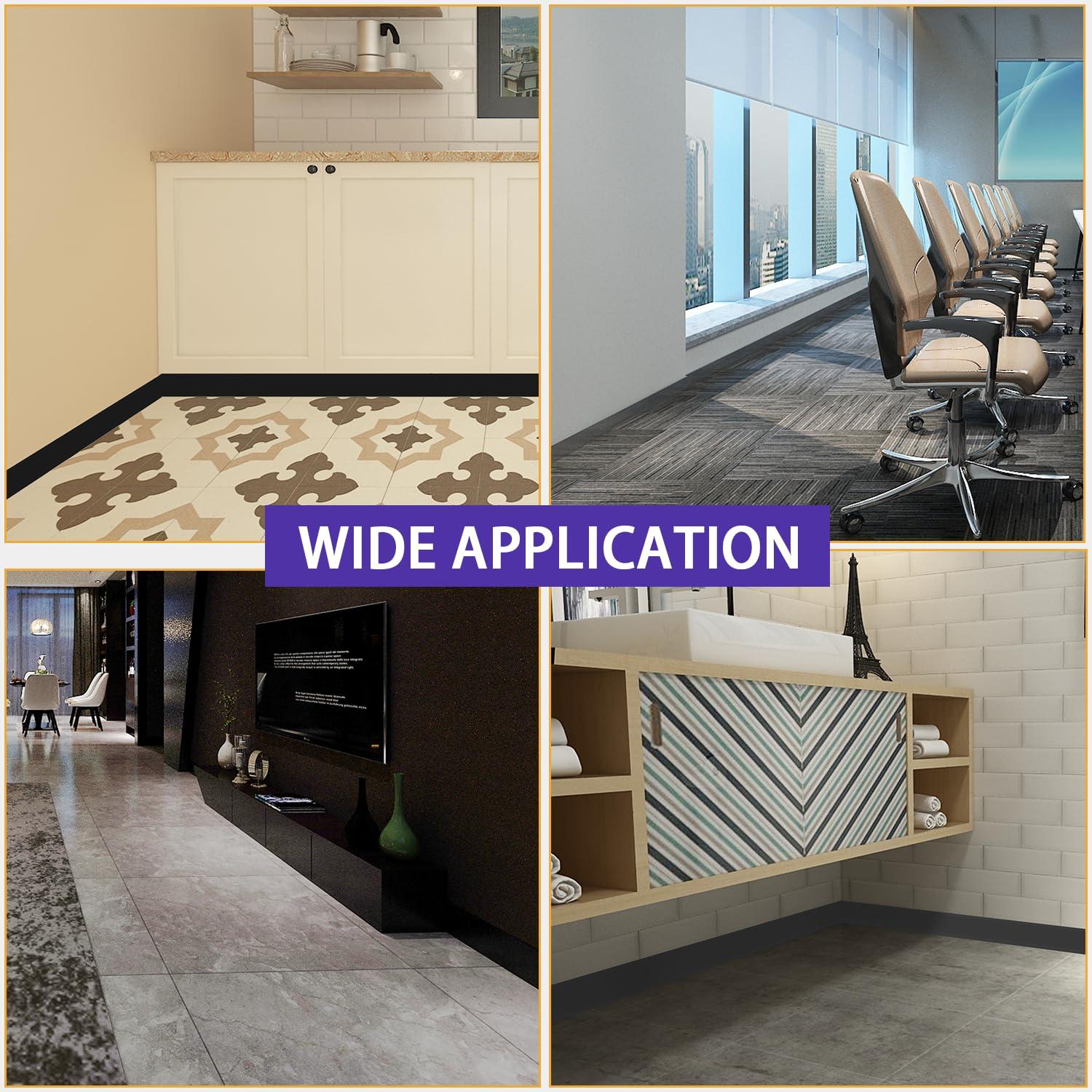 Moldura de Zócalo Flexible Daopu 20 pies Negro Autoadhesiva