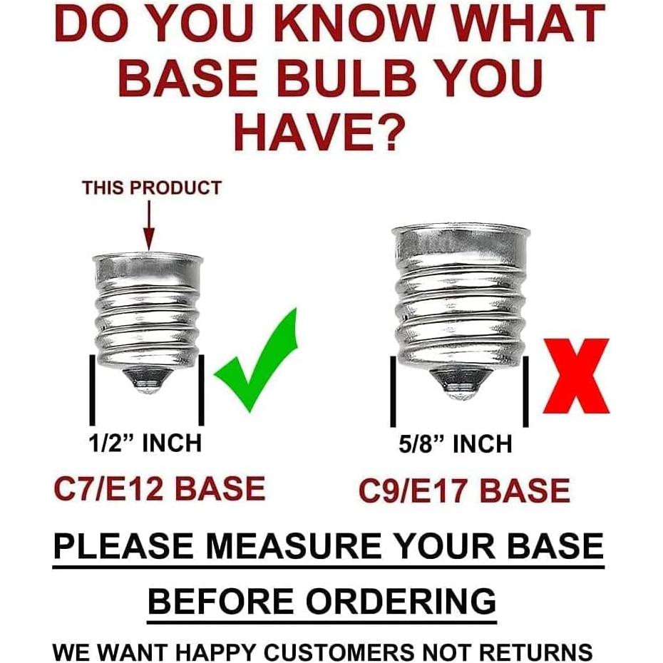 25 Bombillas C7 Transparentes Doratale 5W para Luces de Navidad