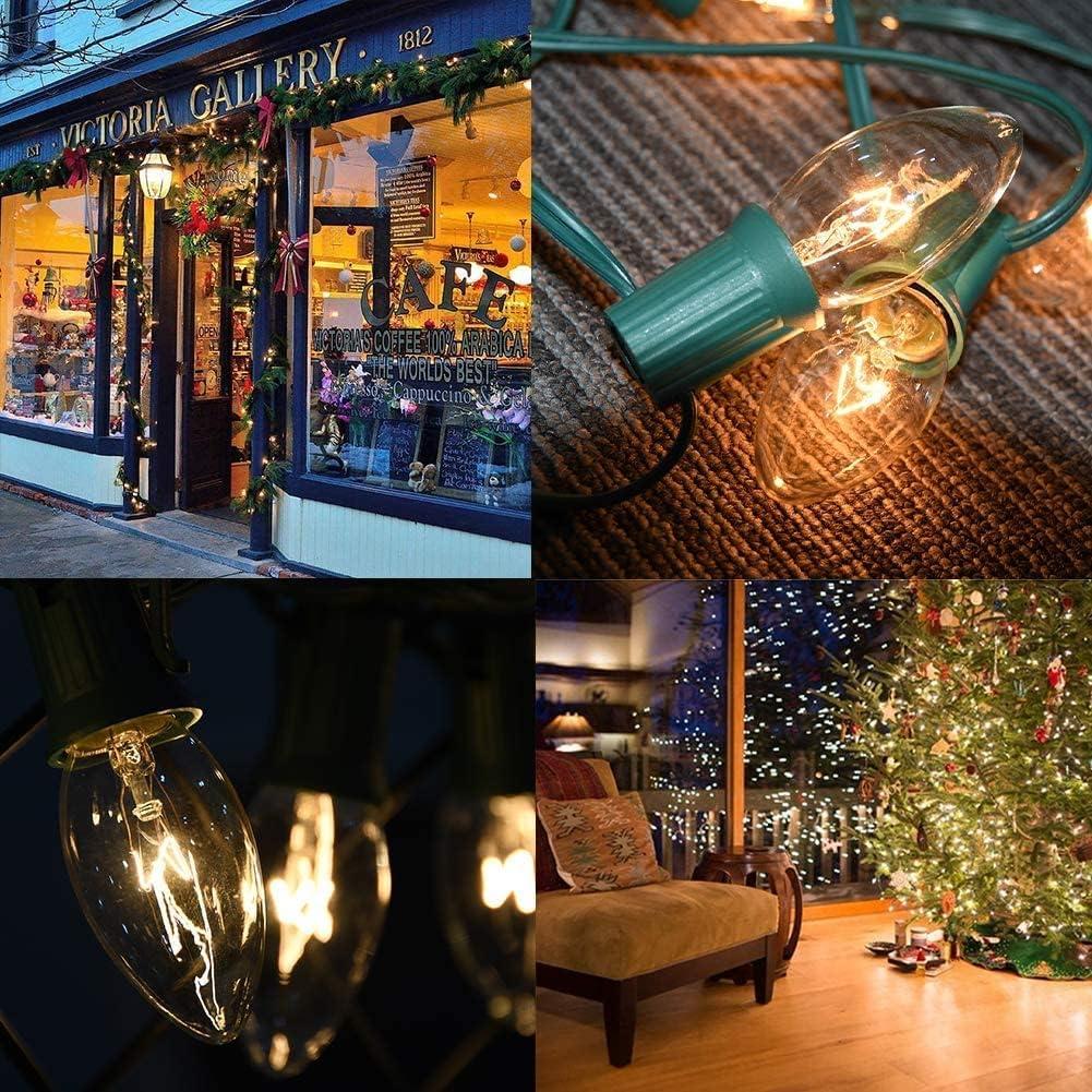 25 Bombillas C7 Transparentes Doratale 5W para Luces de Navidad