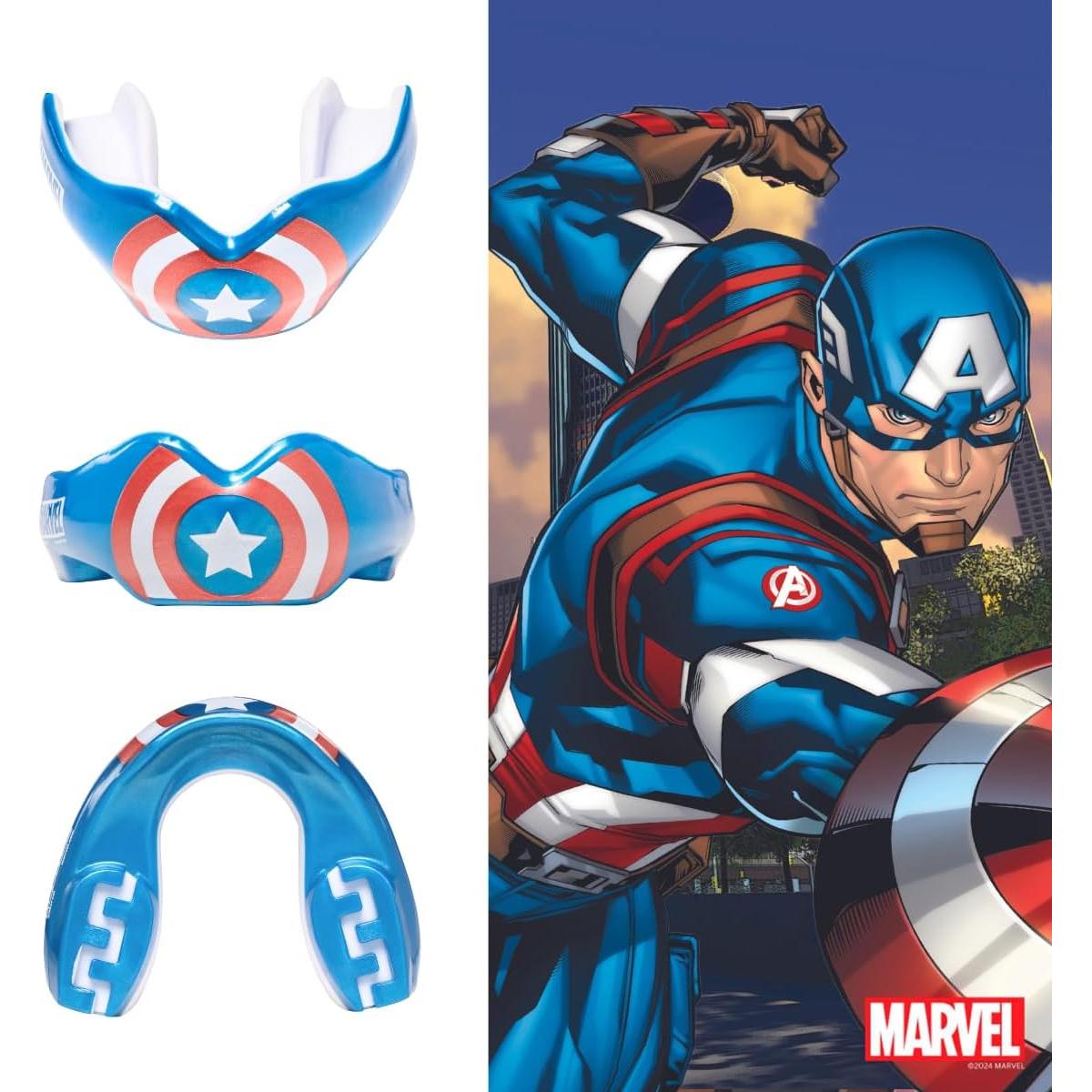 Protector Bucal Deportivo Safejawz Capitán América Ajustable