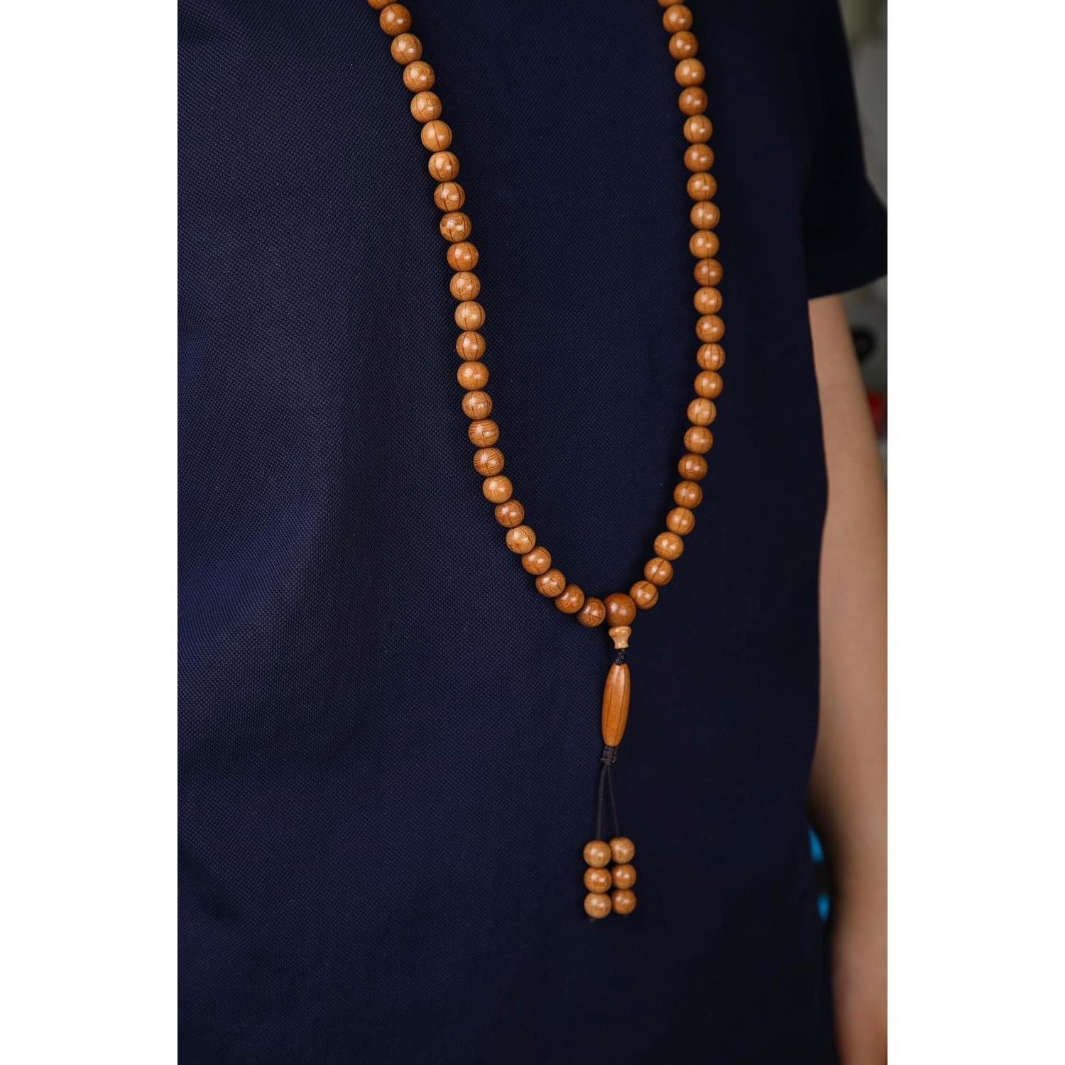 Pulsera Mala de 108 Cuentas de Madera Natural FAZOVIN 10 mm