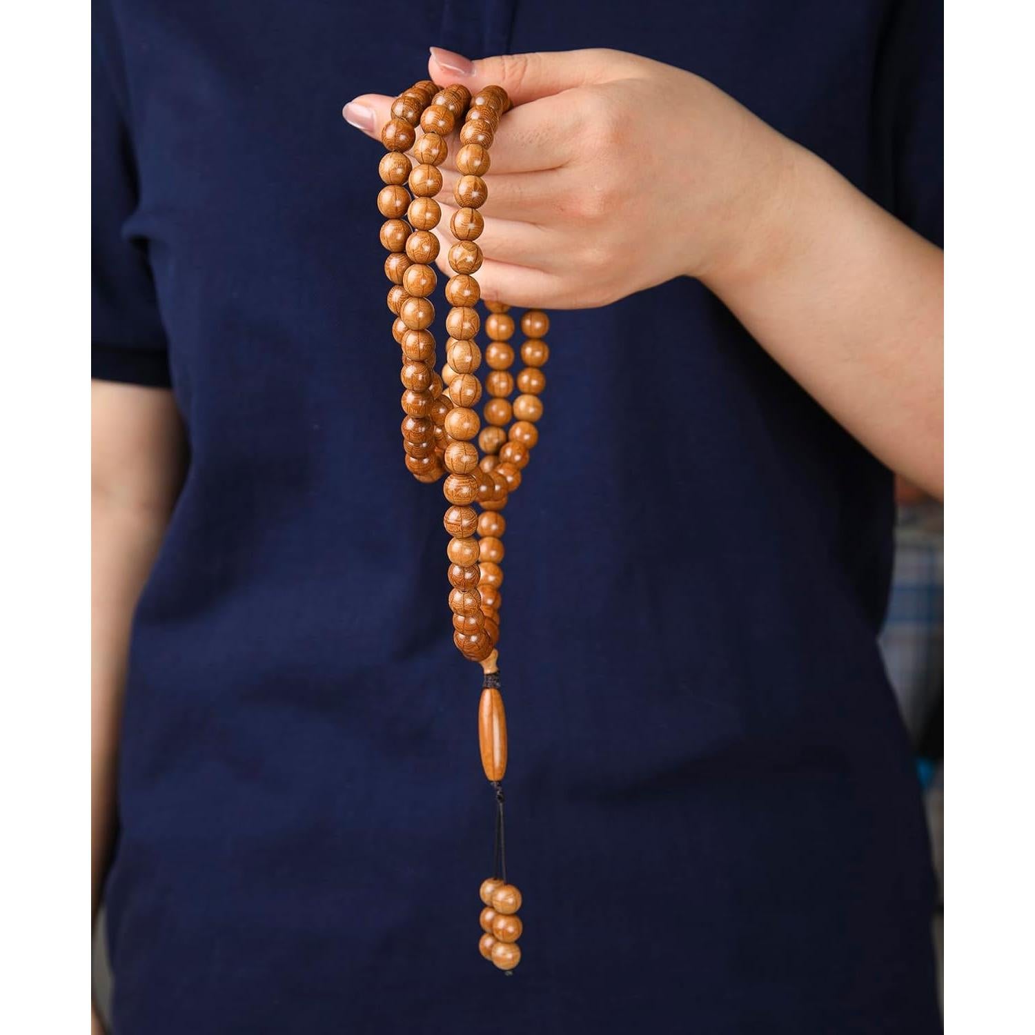 Pulsera Mala de 108 Cuentas de Madera Natural FAZOVIN 10 mm