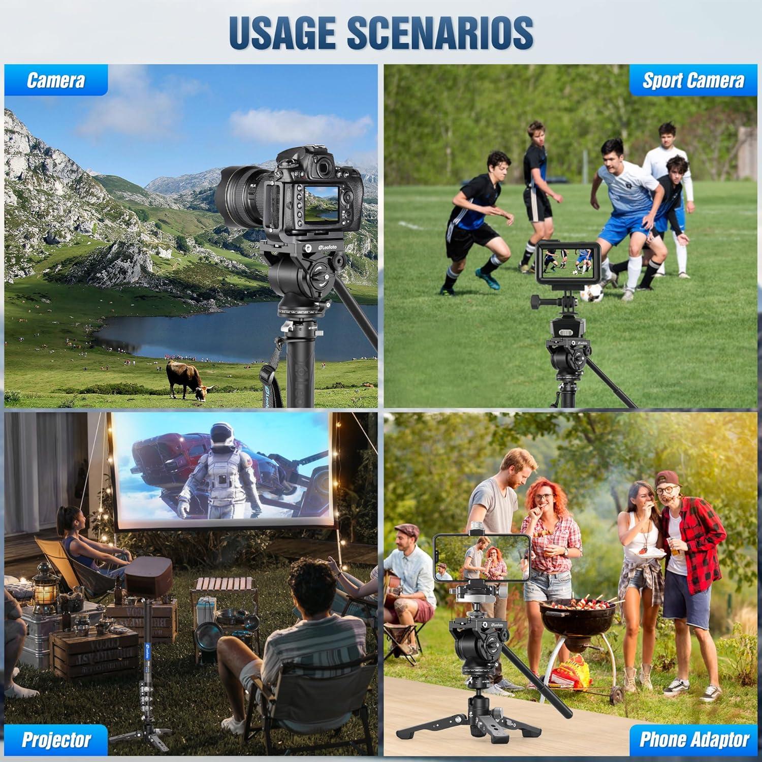 Monopie de fibra de carbono Leofoto MV-324C 160 cm 3 en 1