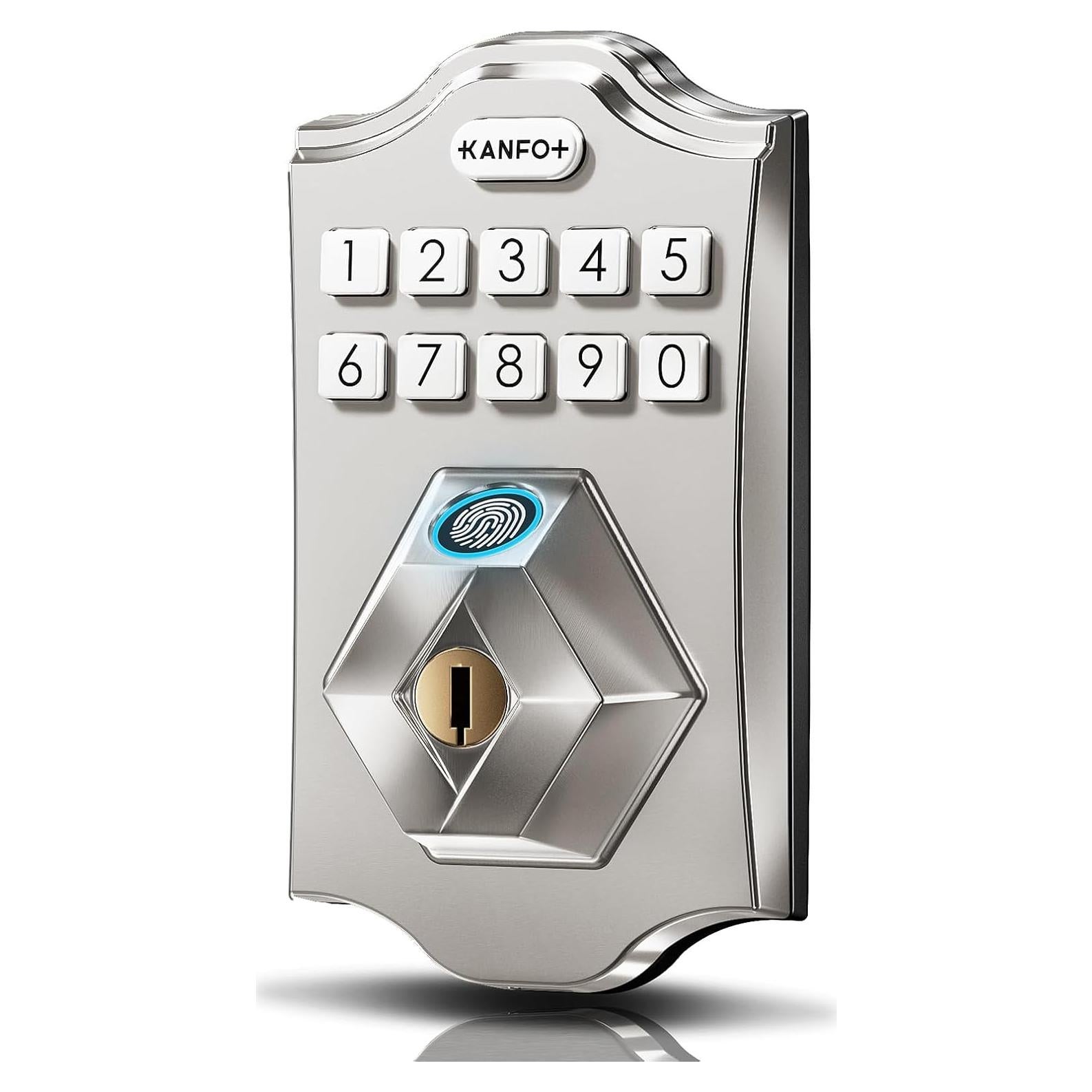 Cerradura Electrónica KANFOX Biométrica con Teclado Niquel