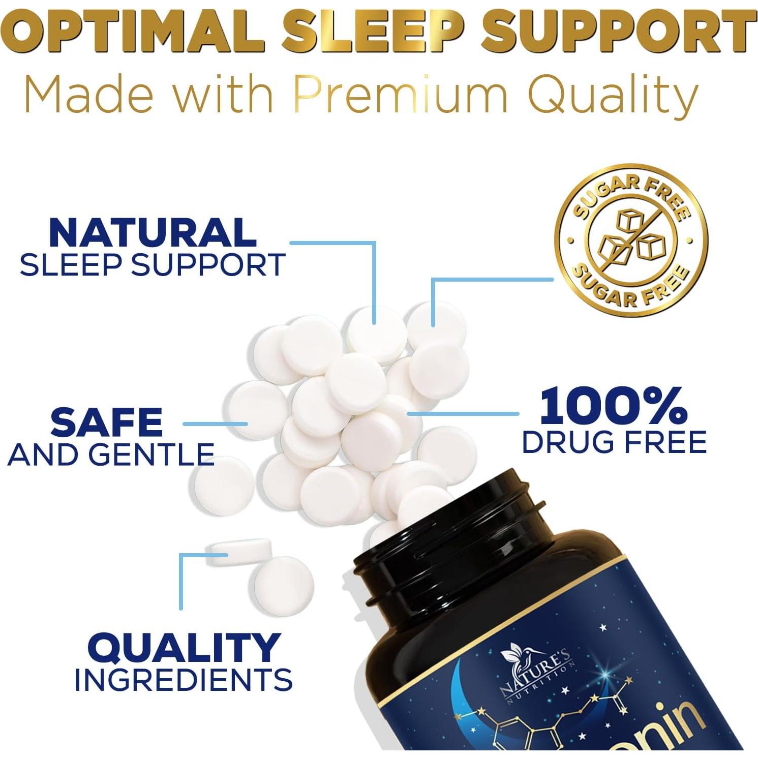 Melatonina 10 mg Nature's Nutrition - Tabletas Disolventes Sabor Fresa, 60 Unidades