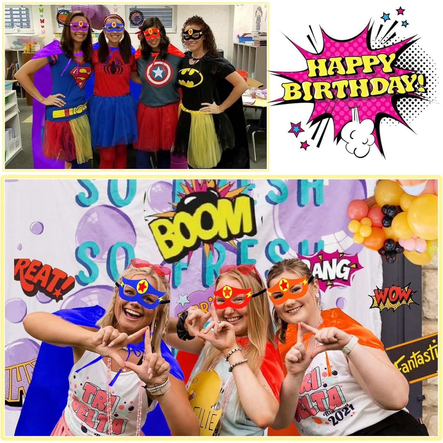 Disfraz de Superhéroe Adulto iROLEWIN 4 Capas y Máscaras