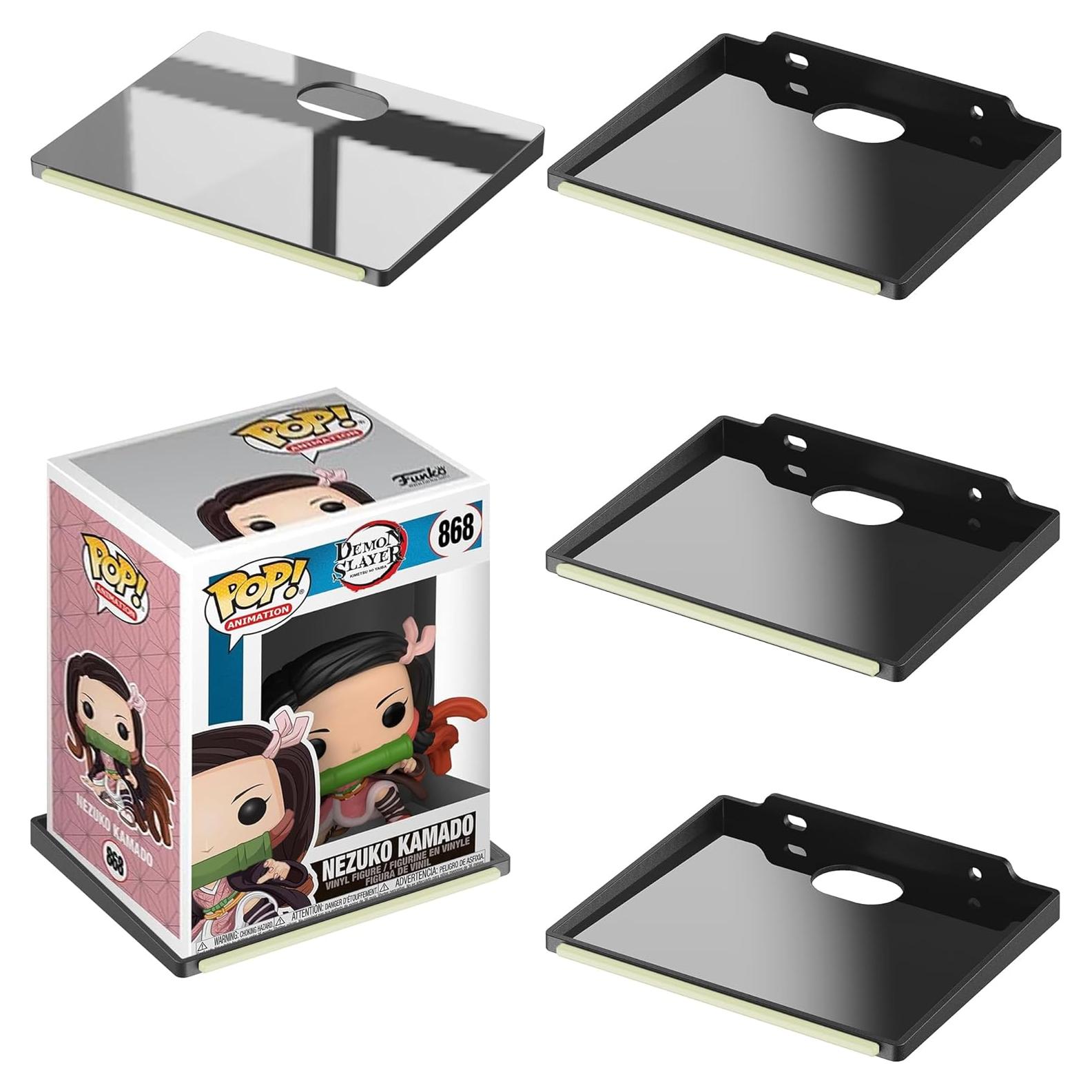 Estante de Pared Organizador LRANFOW 4 Paquete Negro Brilla en la Oscuridad