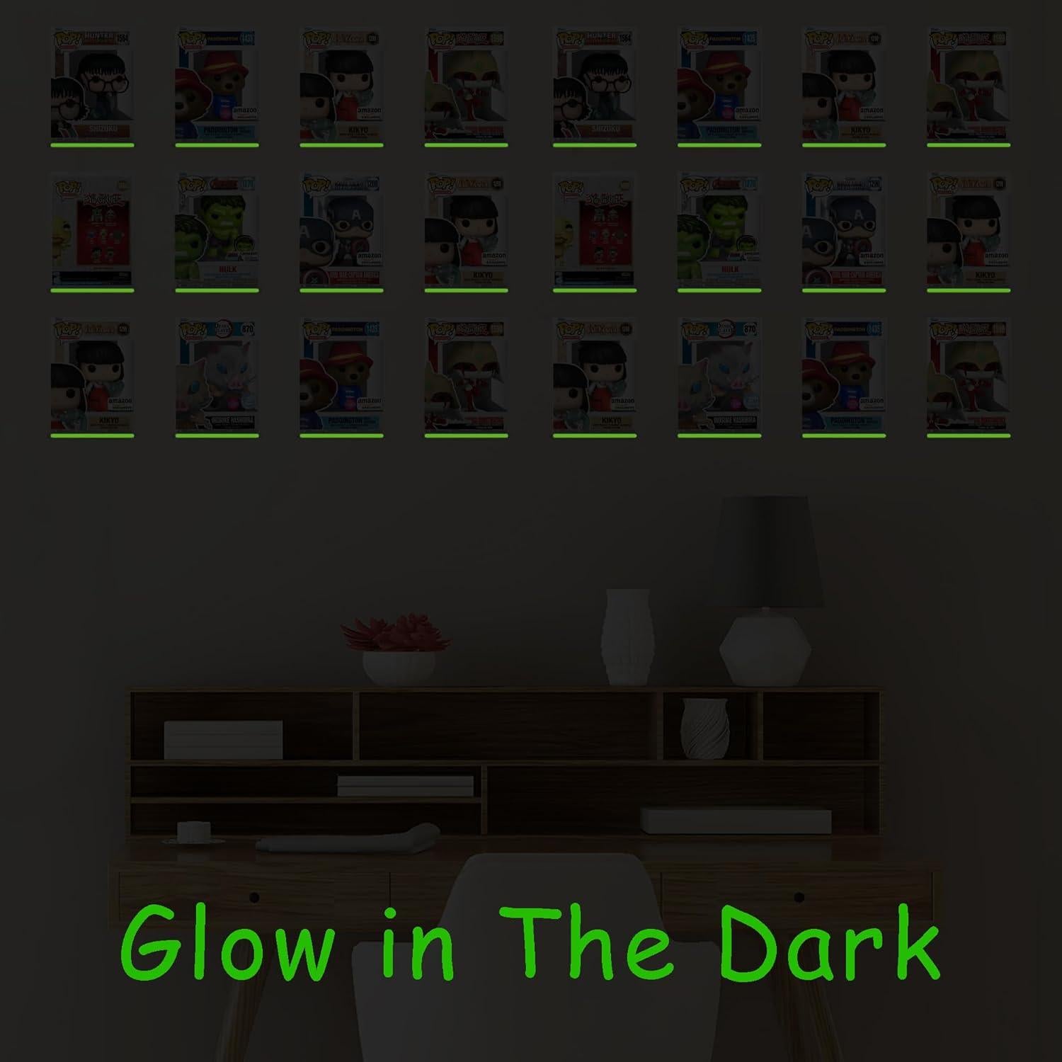 Estante de Pared Organizador LRANFOW 4 Paquete Negro Brilla en la Oscuridad