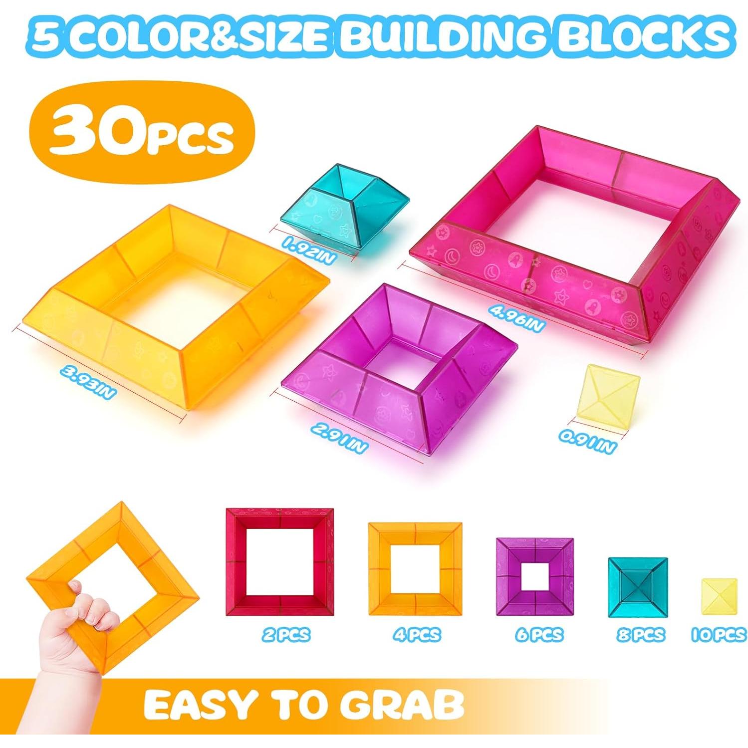 Juegos de Bloques de Construcción Runqia 30 Piezas Educativos