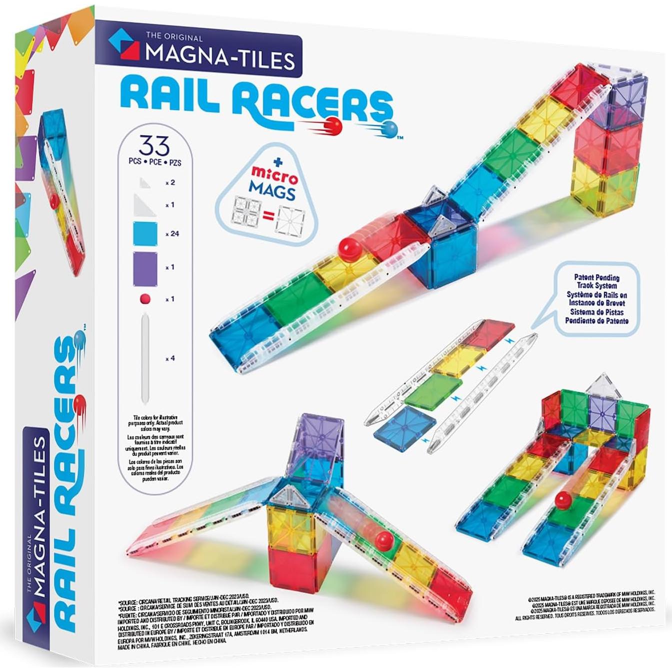 Set de Construcción Magnética MAGNA-TILES Rail Racers 33 Piezas