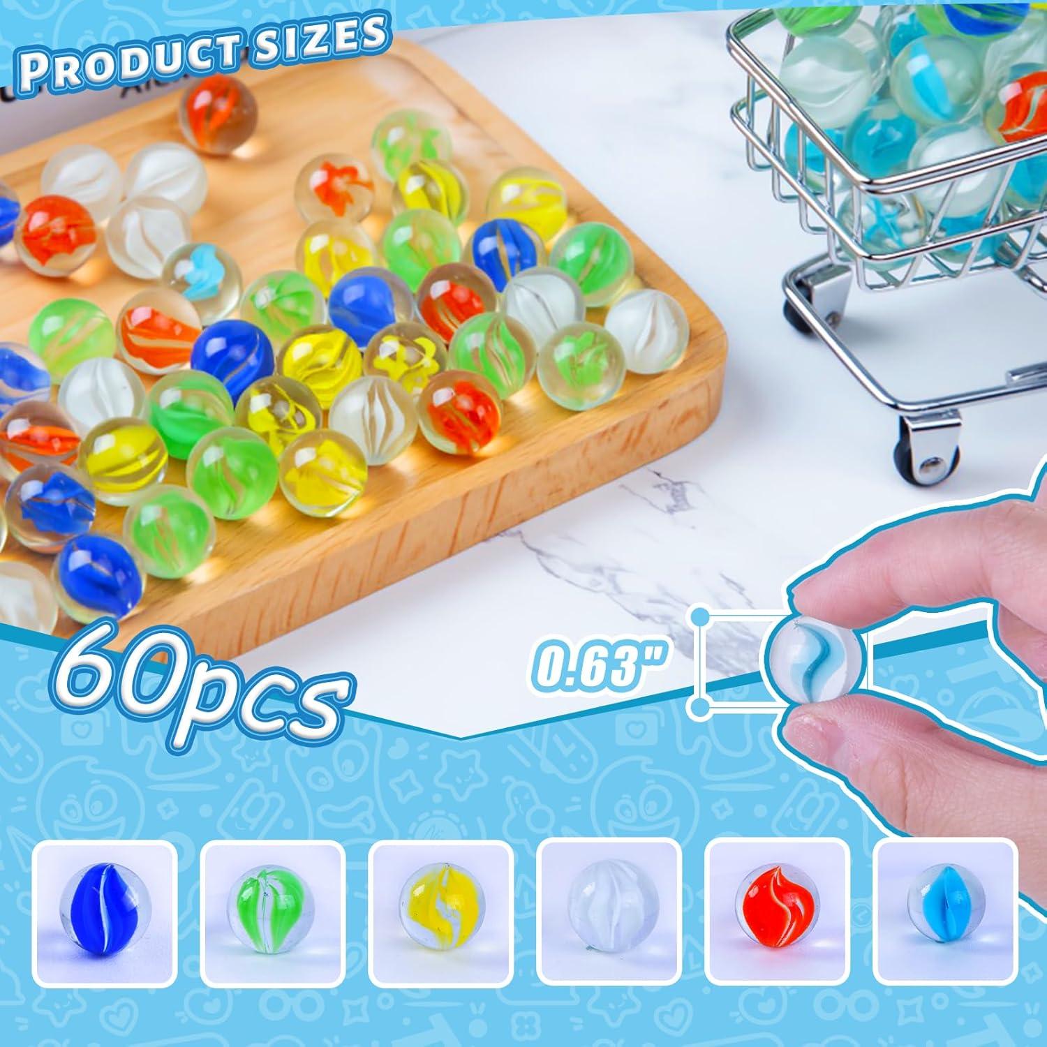 Canicas de Vidrio 60PCS LOVESTOWN Ojos de Gato 4.06 cm