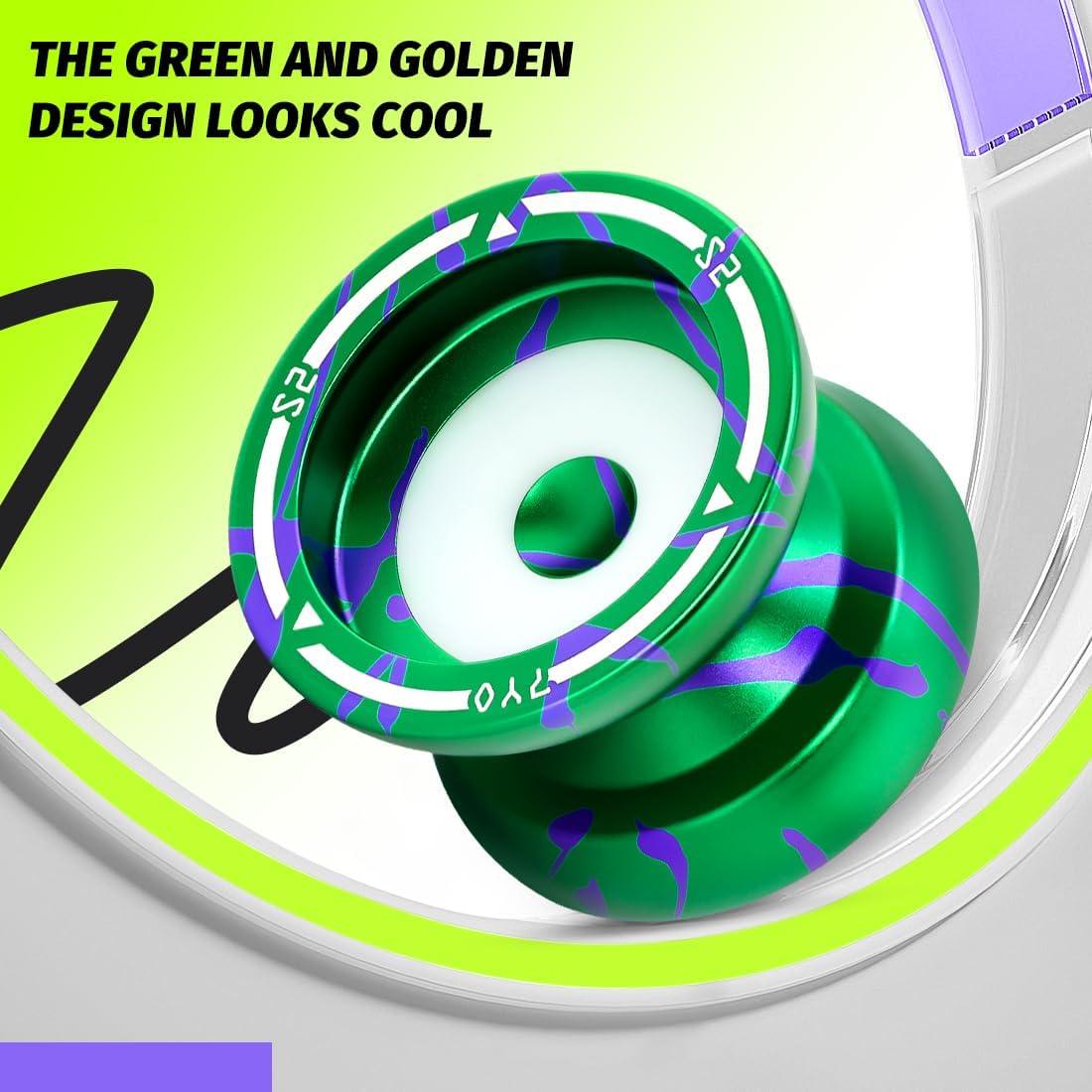 Yoyo Profesional 7YO S2 Verde Púrpura - Doble Función