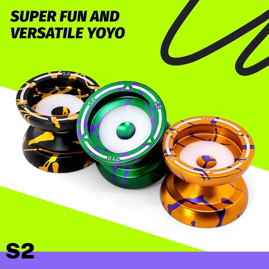 Yoyo Profesional 7YO S2 Verde Púrpura - Doble Función