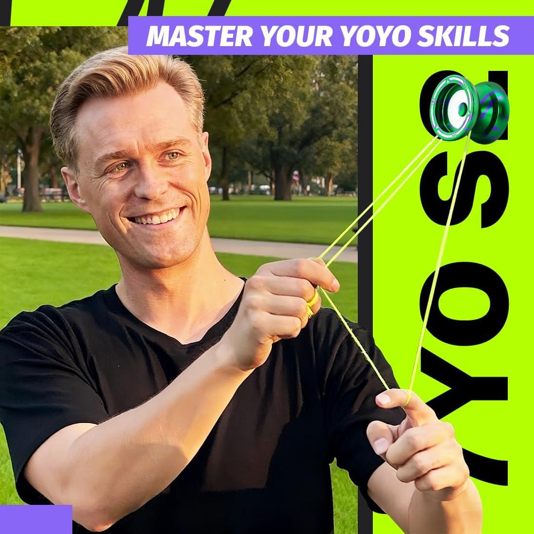 Yoyo Profesional 7YO S2 Verde Púrpura - Doble Función