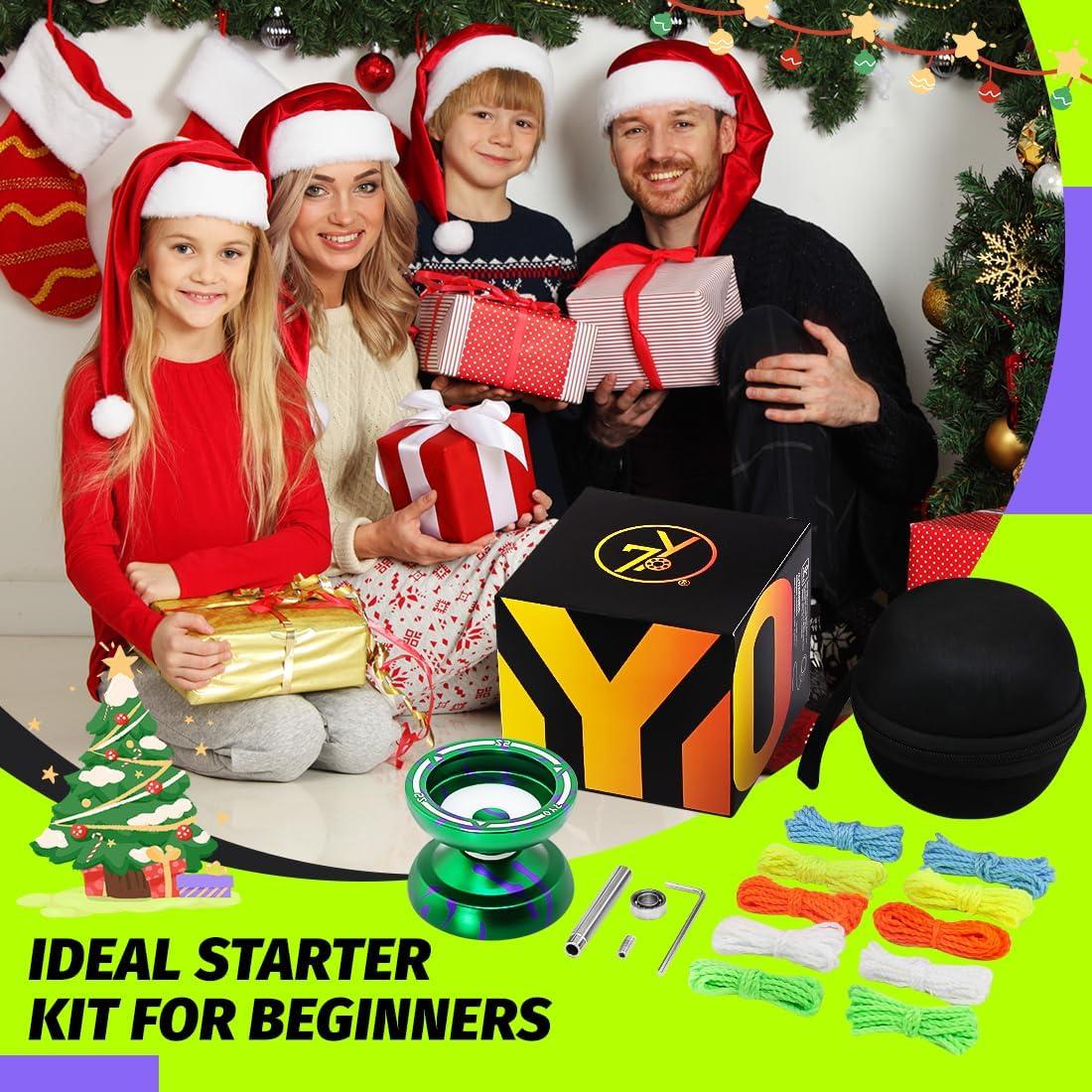 Yoyo Profesional 7YO S2 Verde Púrpura - Doble Función