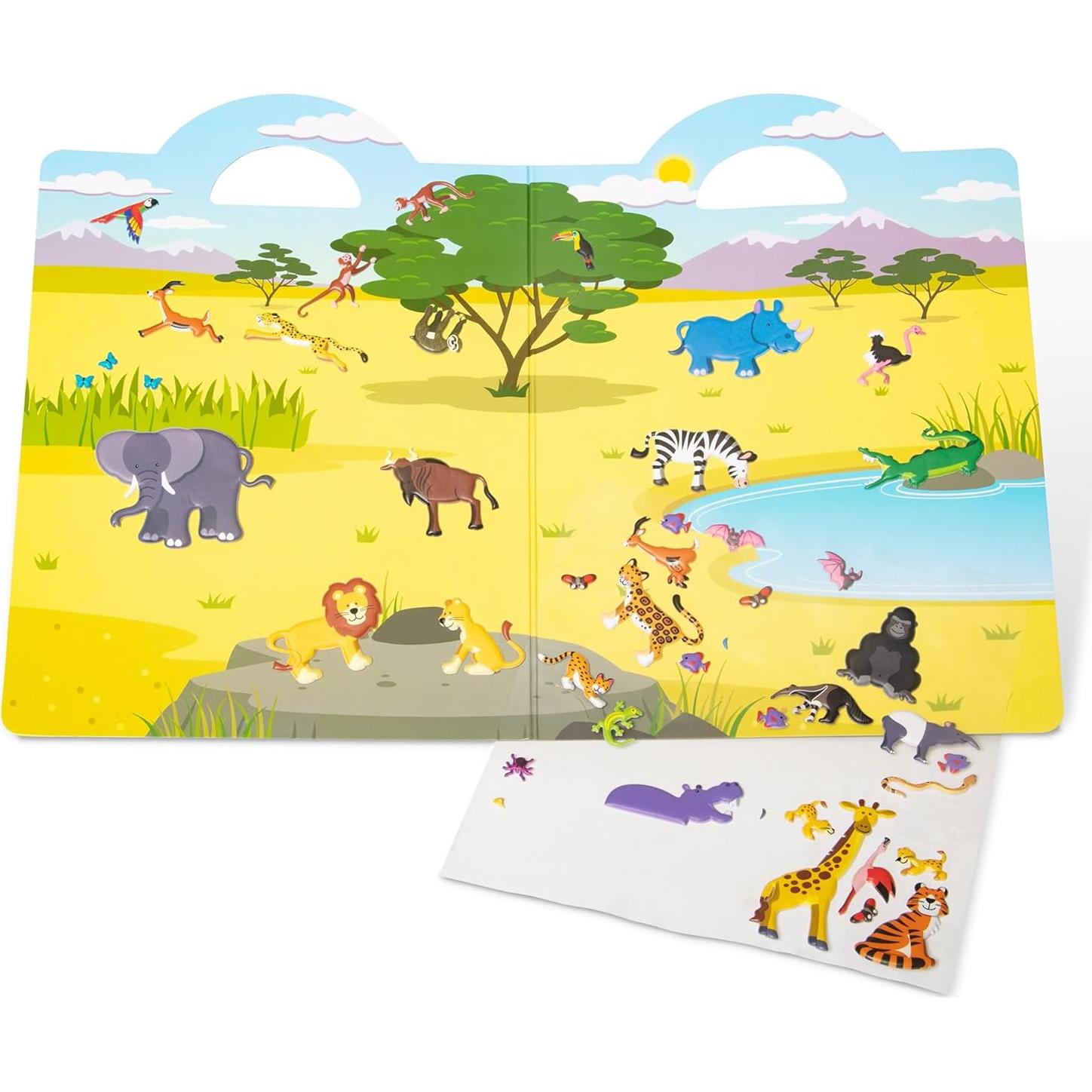 Juego de Stickers Puffy Safari Melissa & Doug - 42 Reutilizables