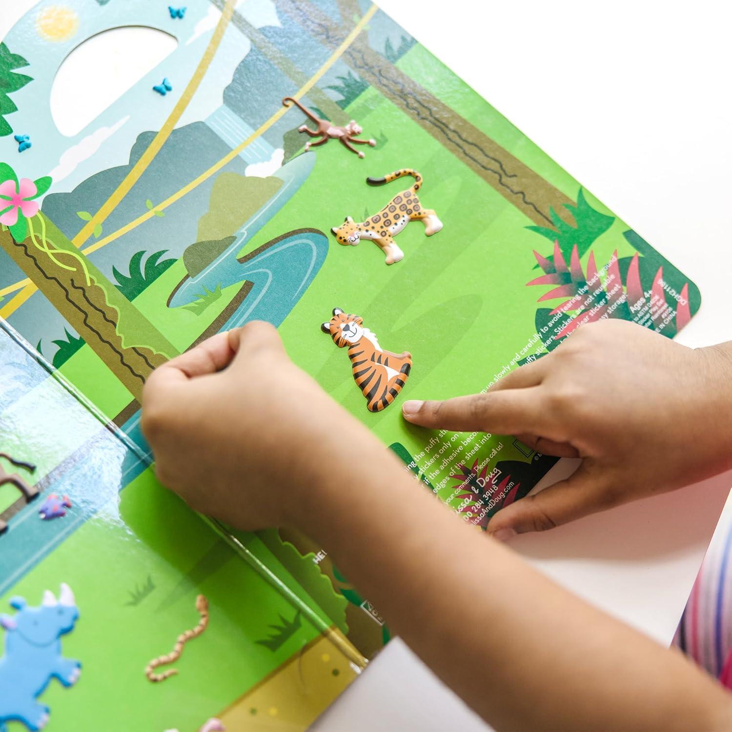 Juego de Stickers Puffy Safari Melissa & Doug - 42 Reutilizables