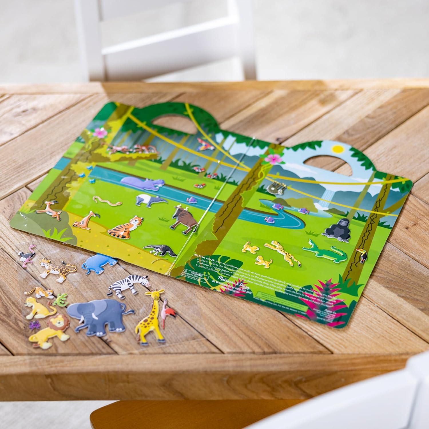 Juego de Stickers Puffy Safari Melissa & Doug - 42 Reutilizables
