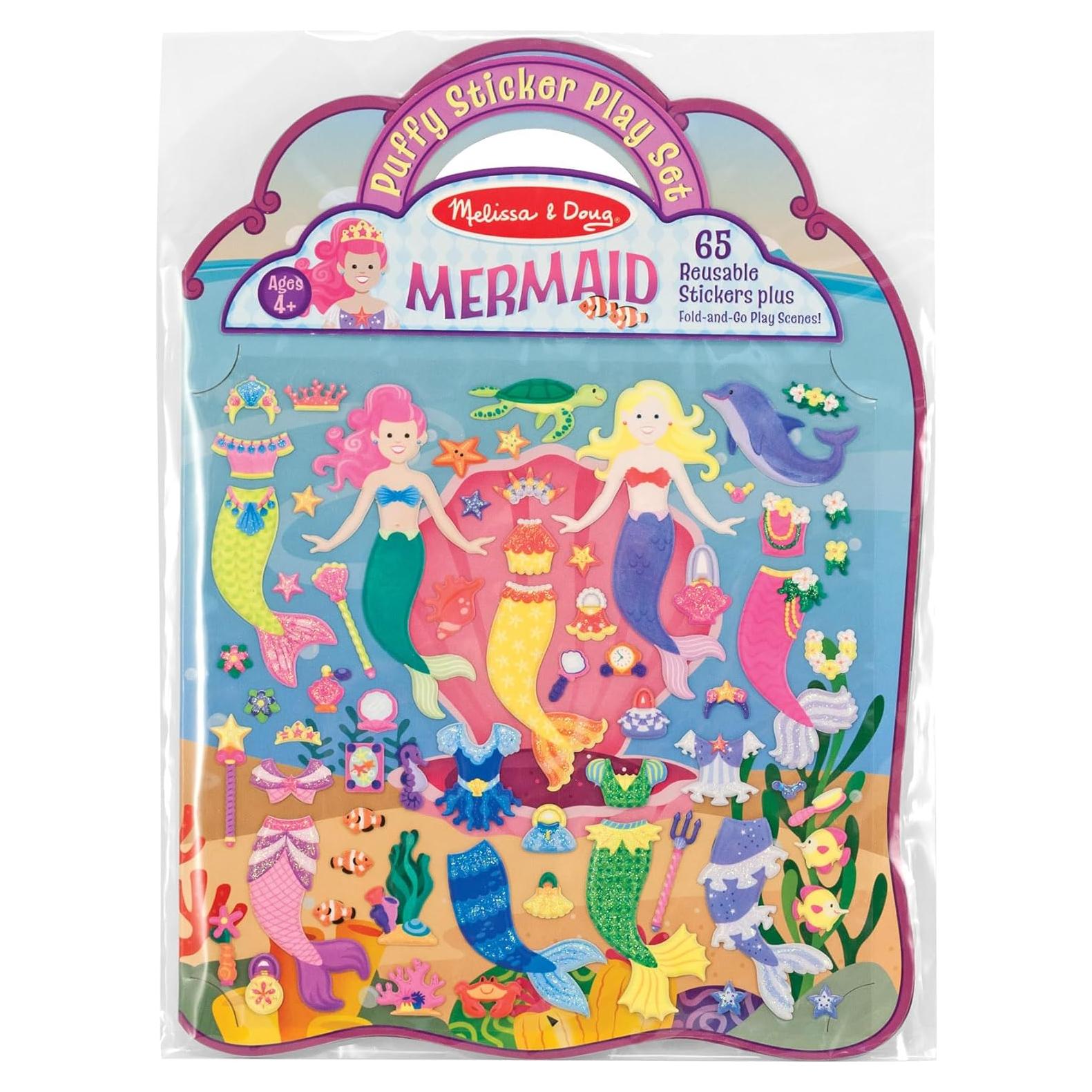 Melissa & Doug Stickers Esponjosos Sirenas - 65 Reutilizables