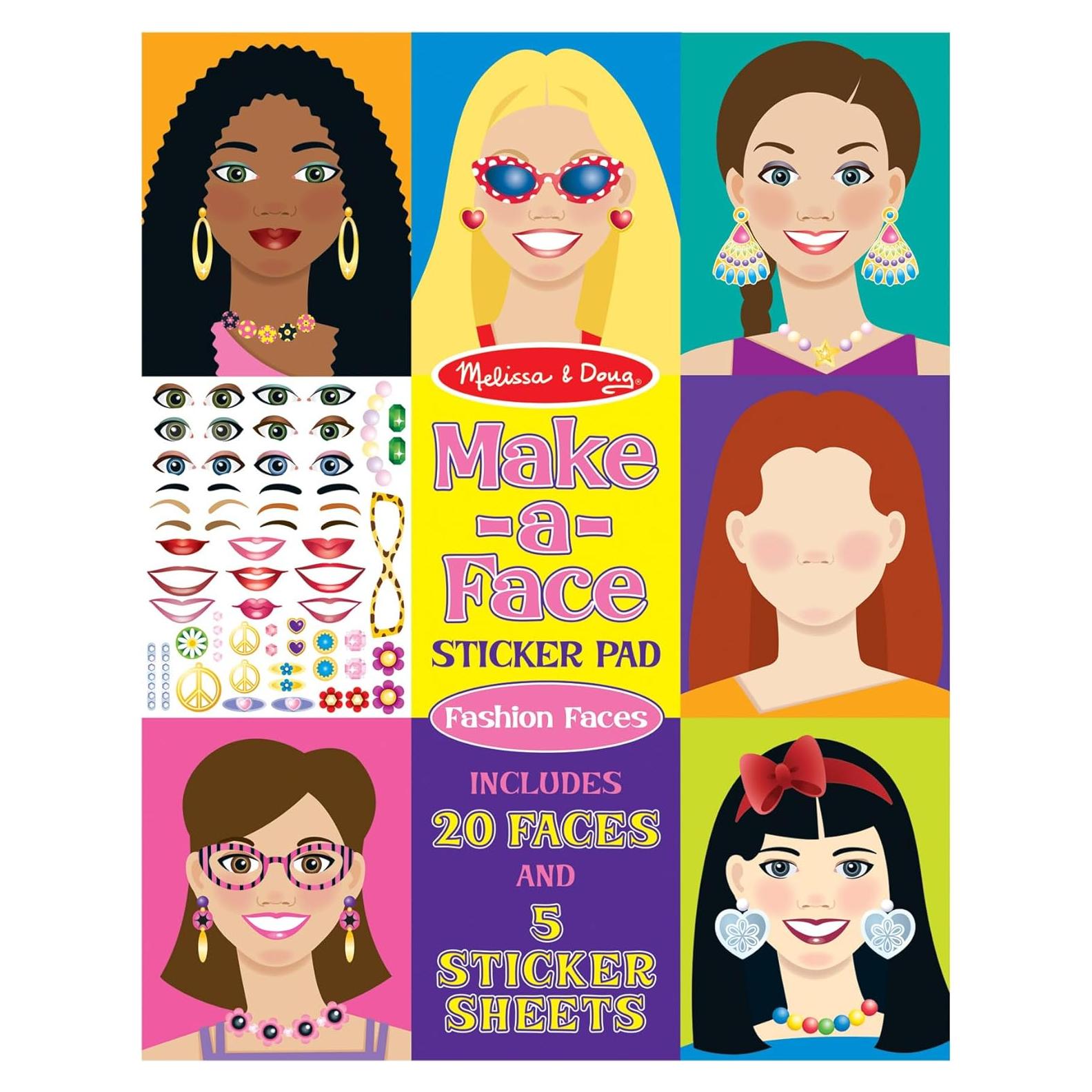 Almohadilla de Pegatinas Melissa & Doug - 20 Caras y 250 Accesorios