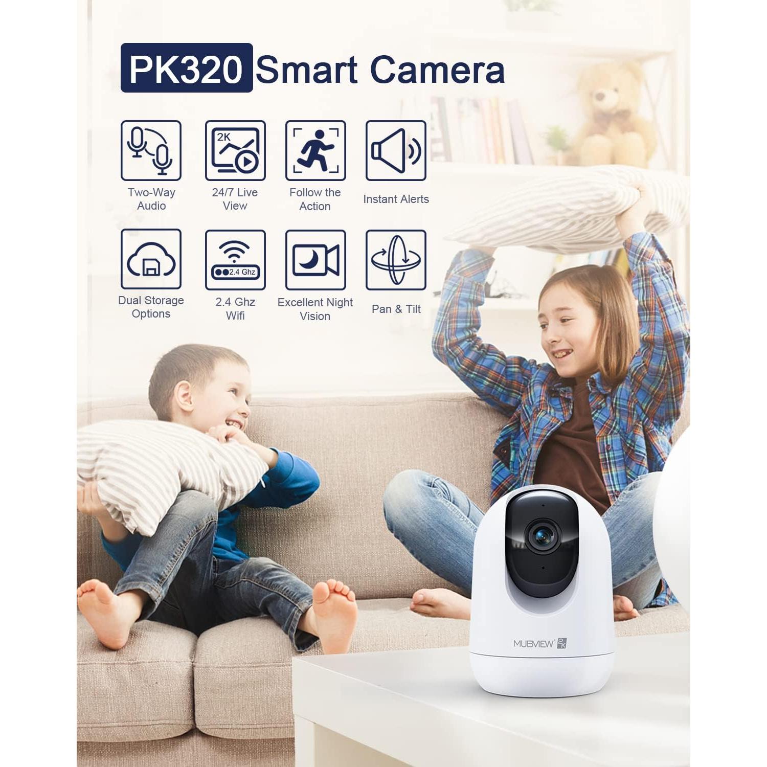 Cámara de Seguridad Interior MUBVIEW PK321-EU 2K WiFi 360°