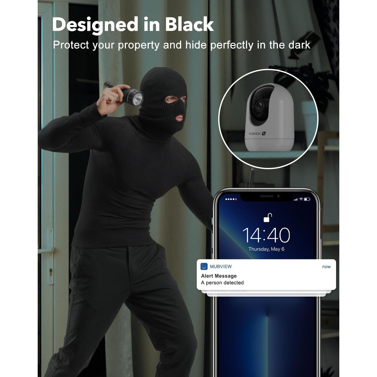 Cámara de Seguridad Interior MUBVIEW PK321-EU 2K WiFi 360°