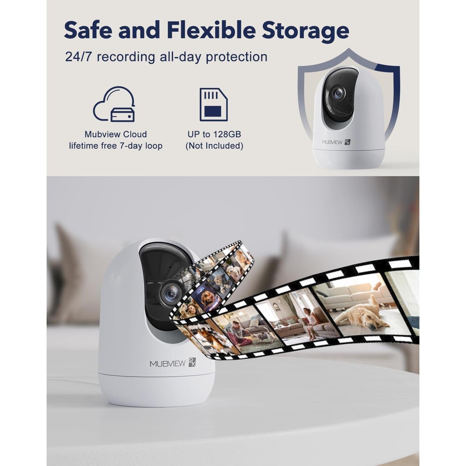 Cámara de Seguridad Interior MUBVIEW PK321-EU 2K WiFi 360°