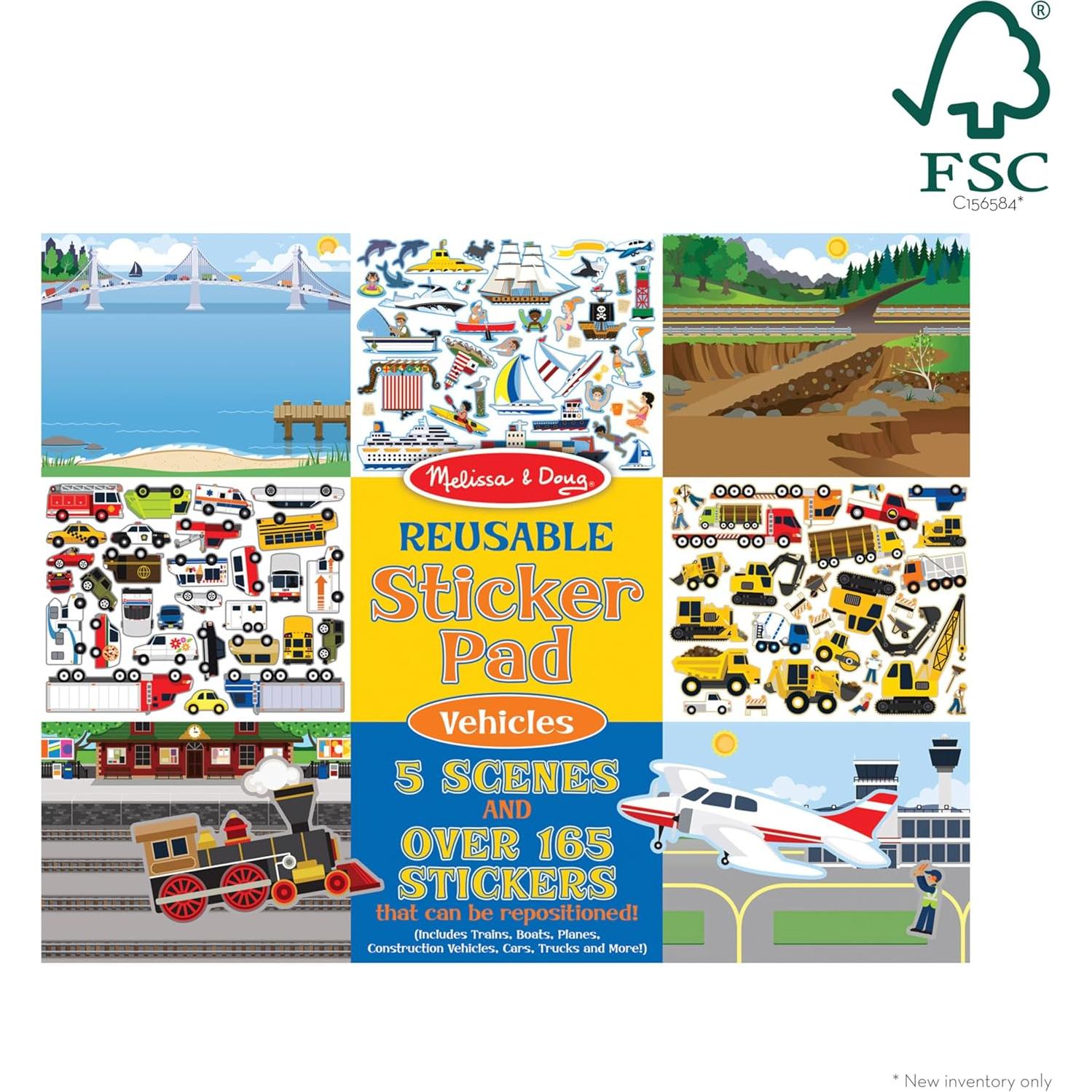 Almohadilla de Calcomanías Reutilizables Melissa & Doug Vehículos