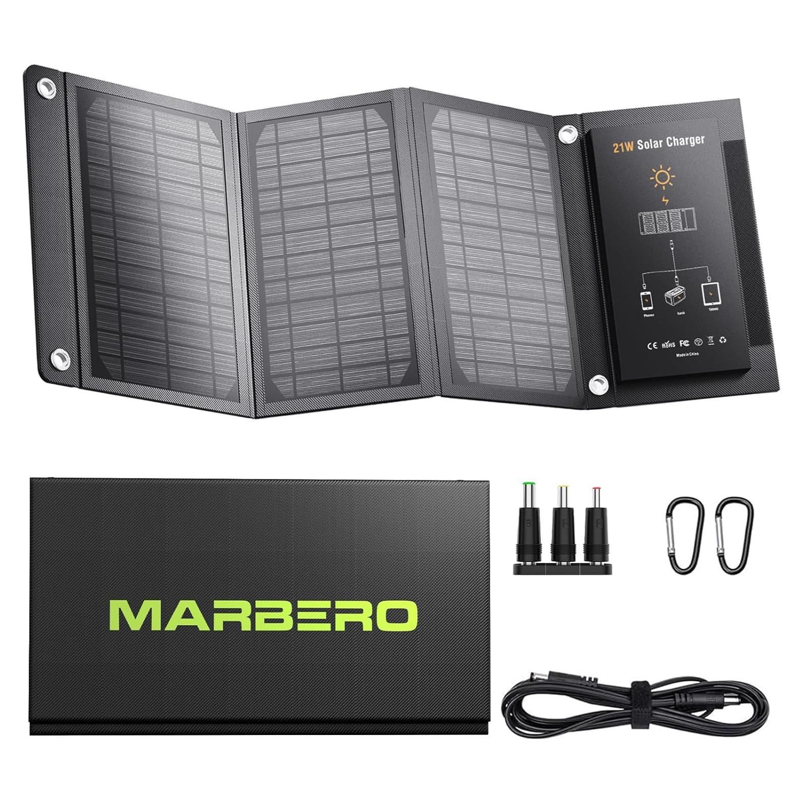 Panel Solar Plegable MARBERO 21W Cargador USB Impermeable