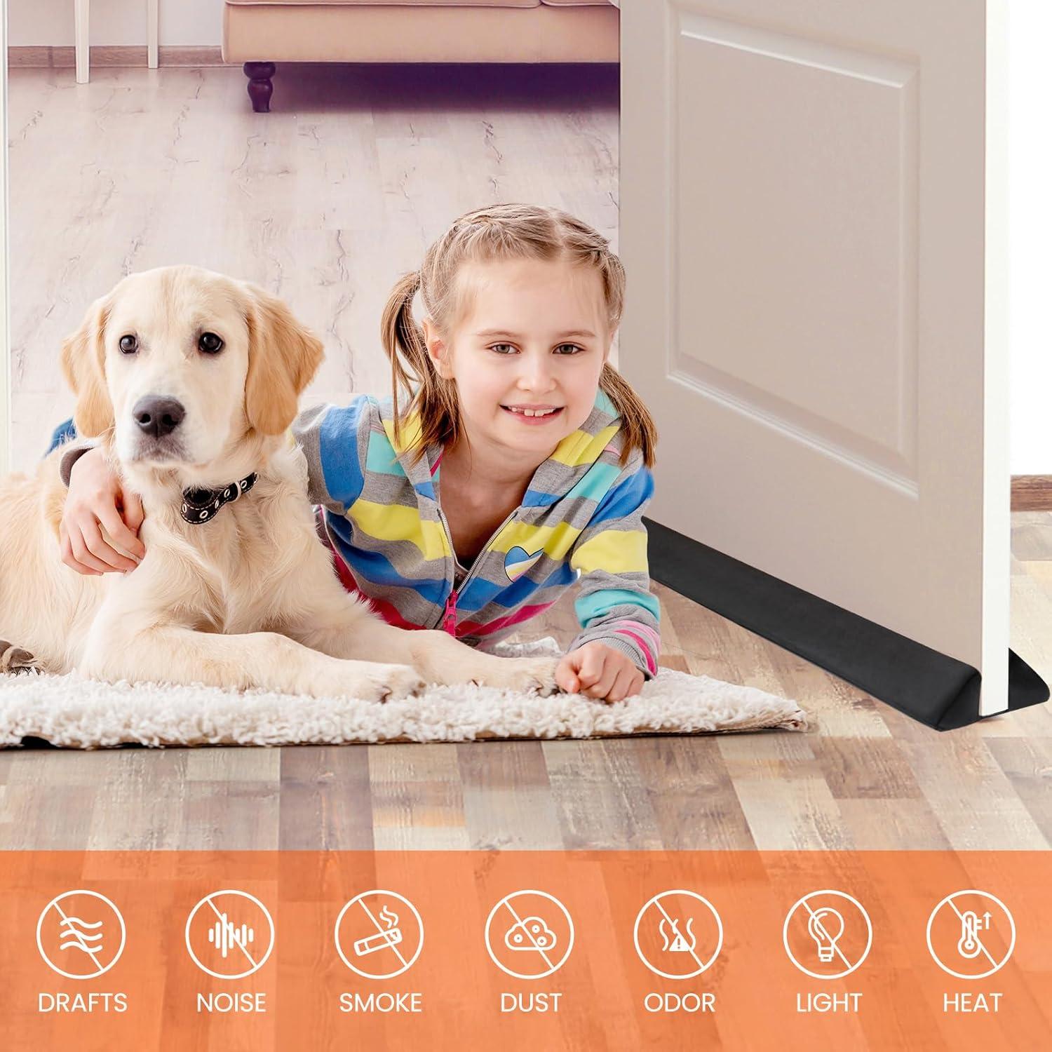 Tapón para Puerta GDHOMM Ajustable 91.4 cm Negro