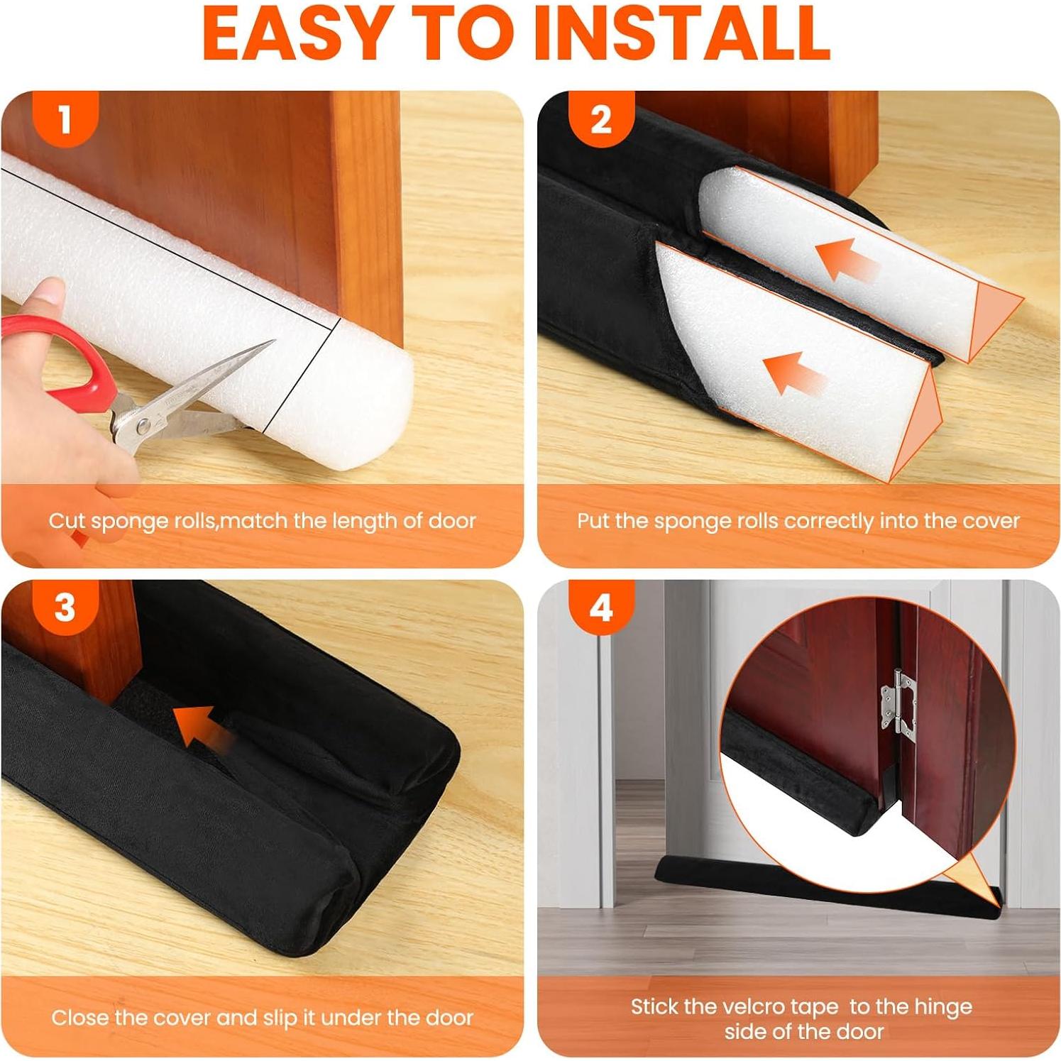 Tapón para Puerta GDHOMM Ajustable 91.4 cm Negro