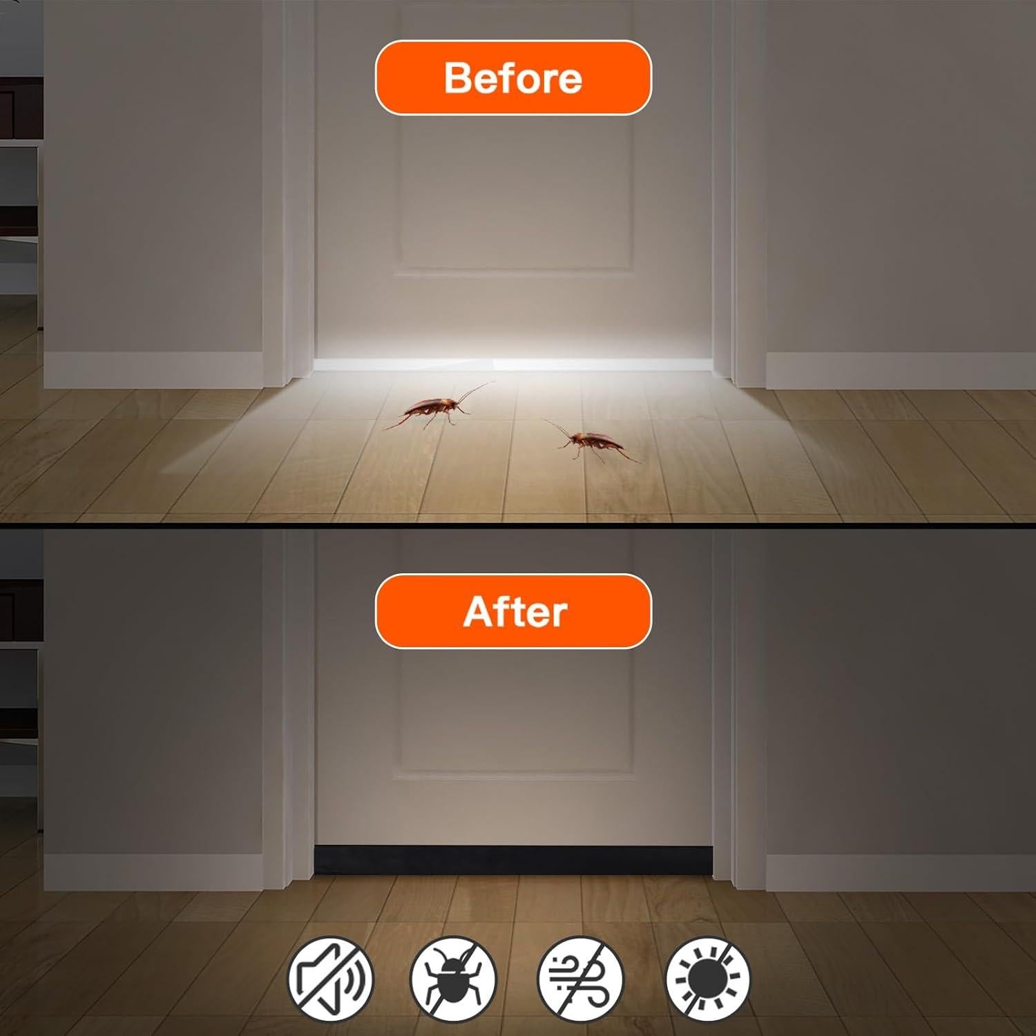 Tapón para Puerta GDHOMM Ajustable 91.4 cm Negro