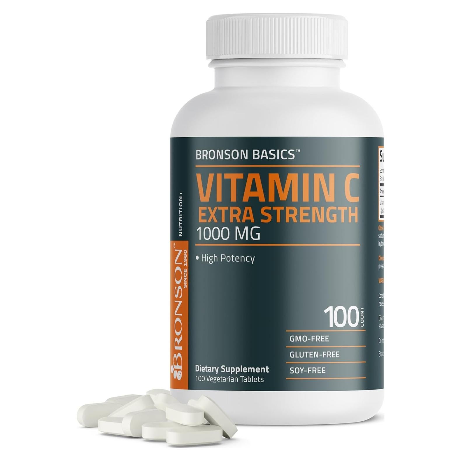 Vitamina C 1000mg Bronson Fuerza Extra 100 Tabletas Vegetarianas