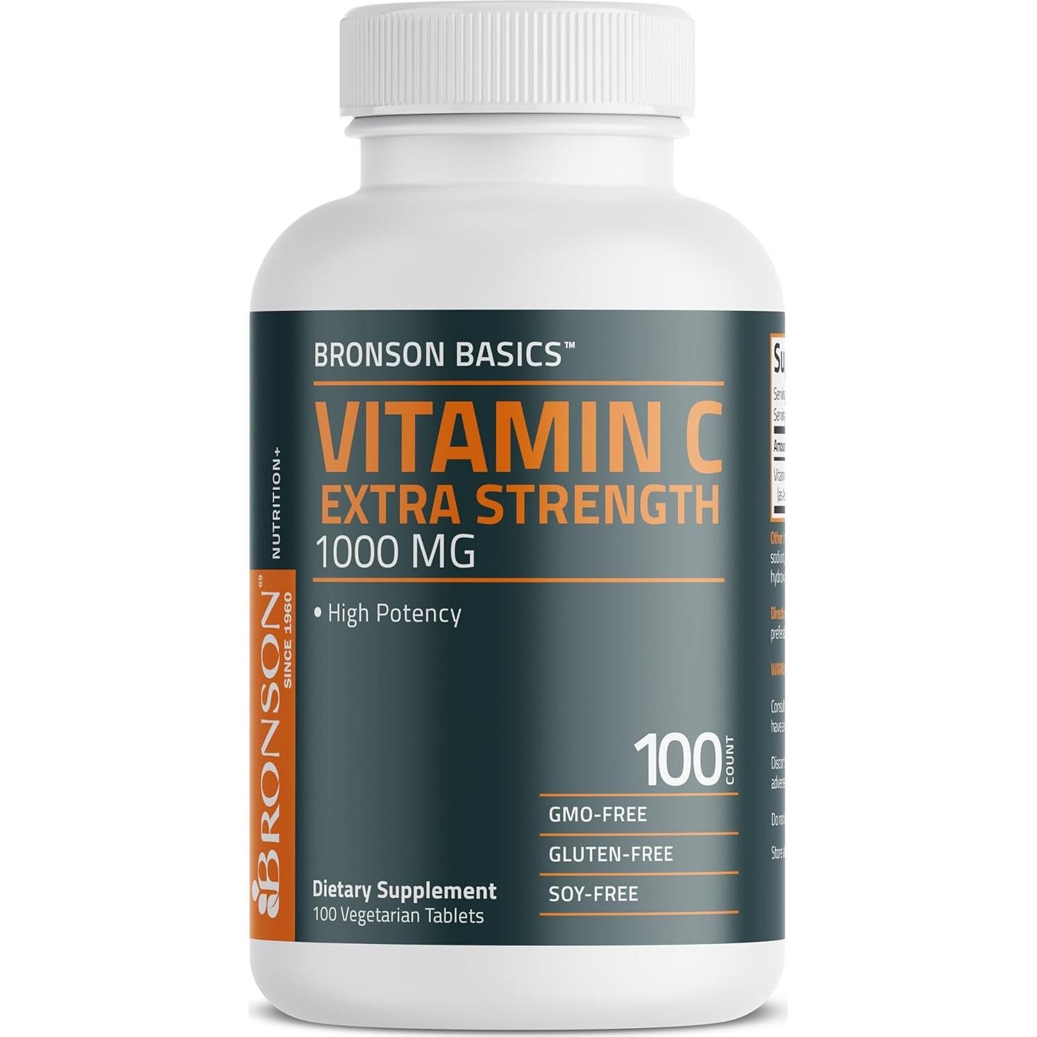 Vitamina C 1000mg Bronson Fuerza Extra 100 Tabletas Vegetarianas