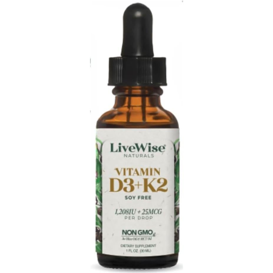 Gotas de Vitamina D3 y K2 Live Wise Naturals 1208 IU