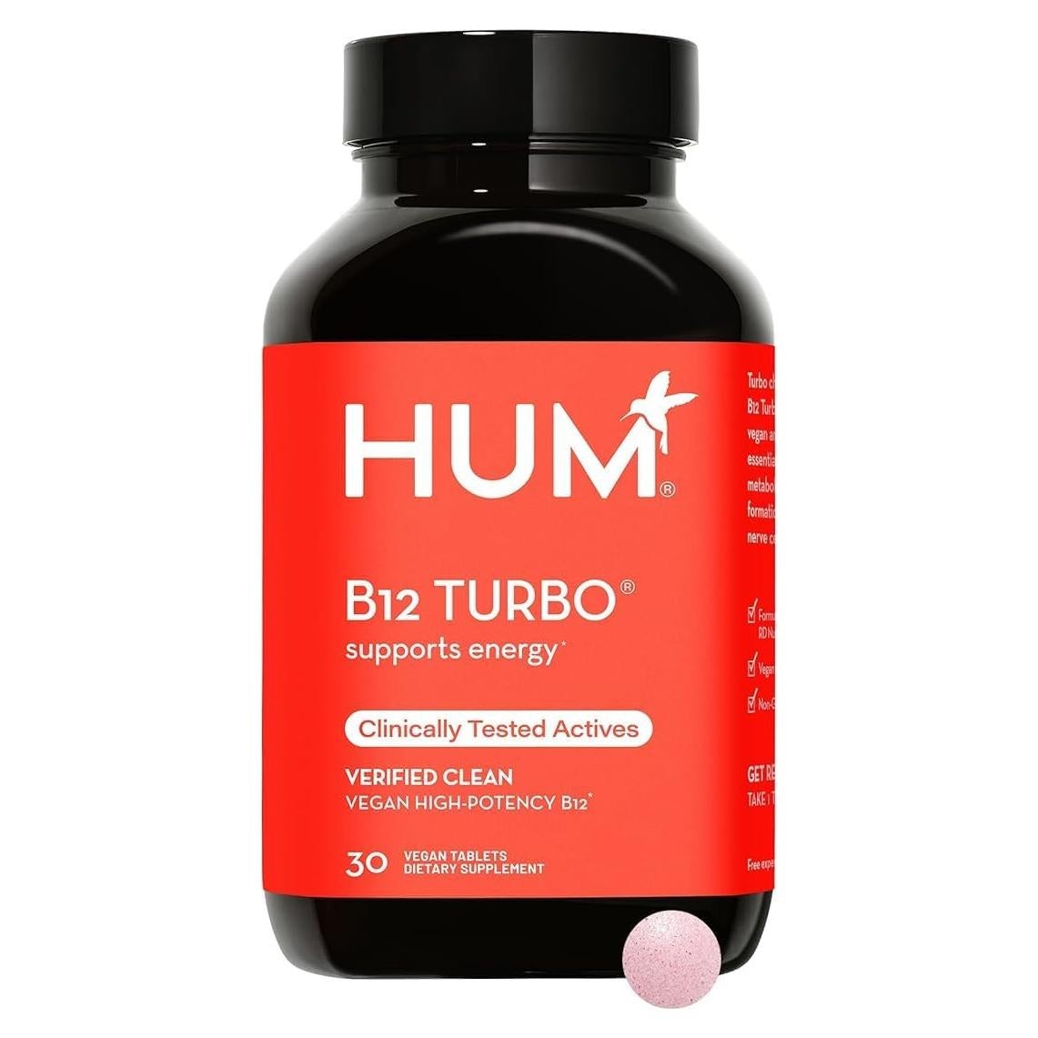 Suplemento Vitamina B12 HUM Nutrition 30 Tabletas Veganas