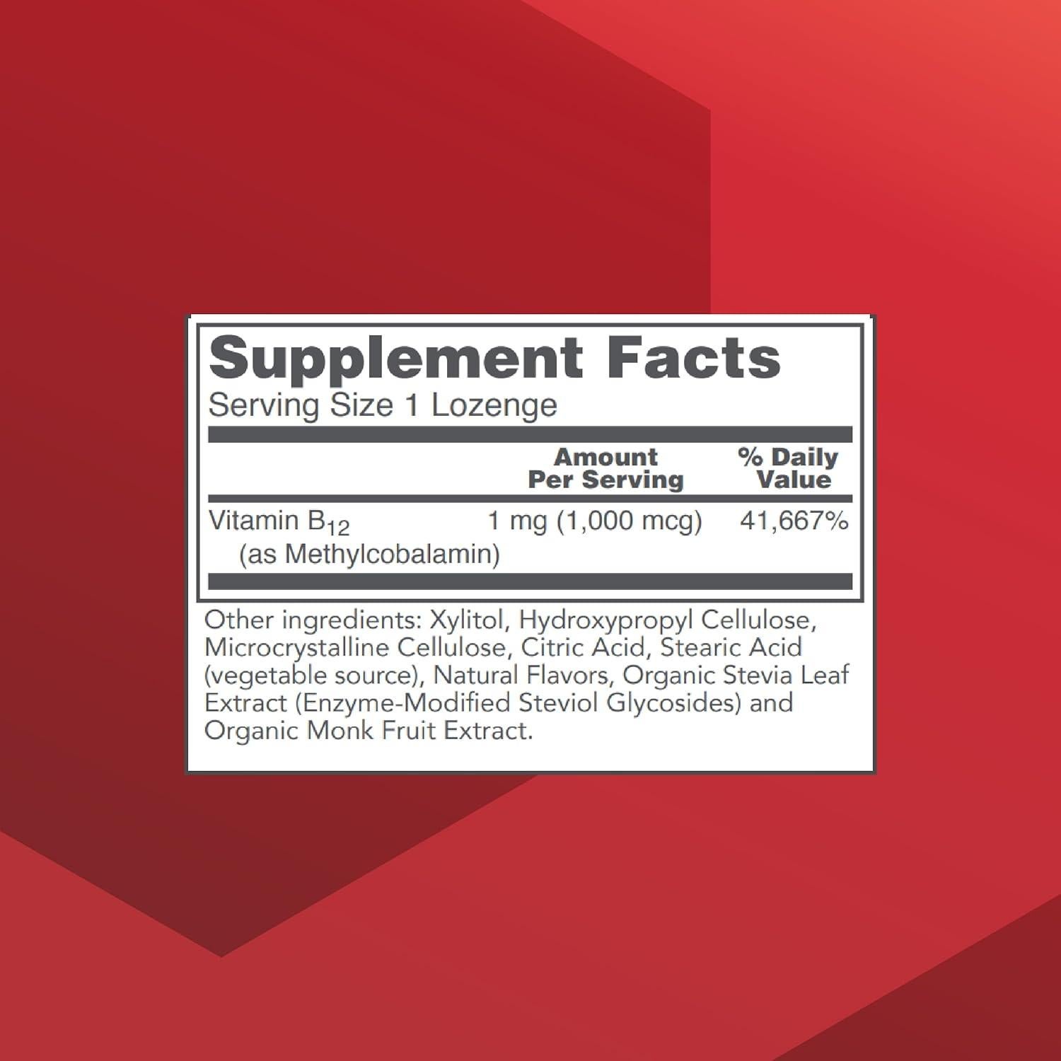 Vitamina B12 Methyl B12 1000mcg Protocolo Vida 100 Pastillas