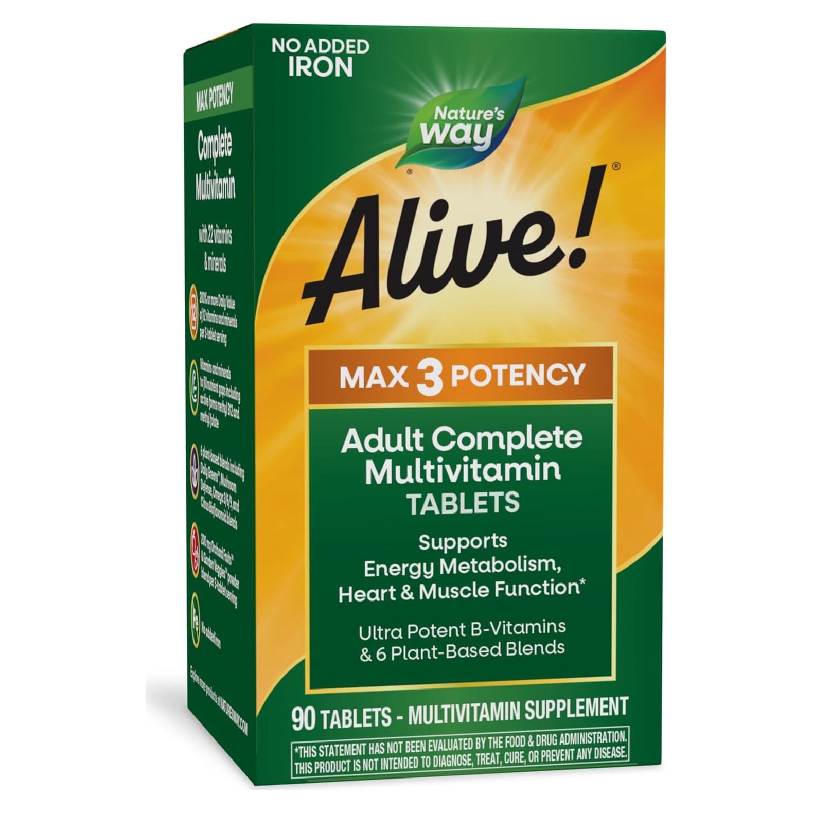Nature's Way Alive! Max3 Multivitamínico Completo 90 Tabletas