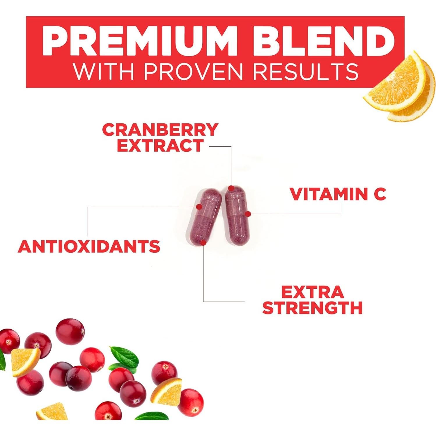 Suplemento de Arándano 25000mg + Vitamina C - 60 Cápsulas