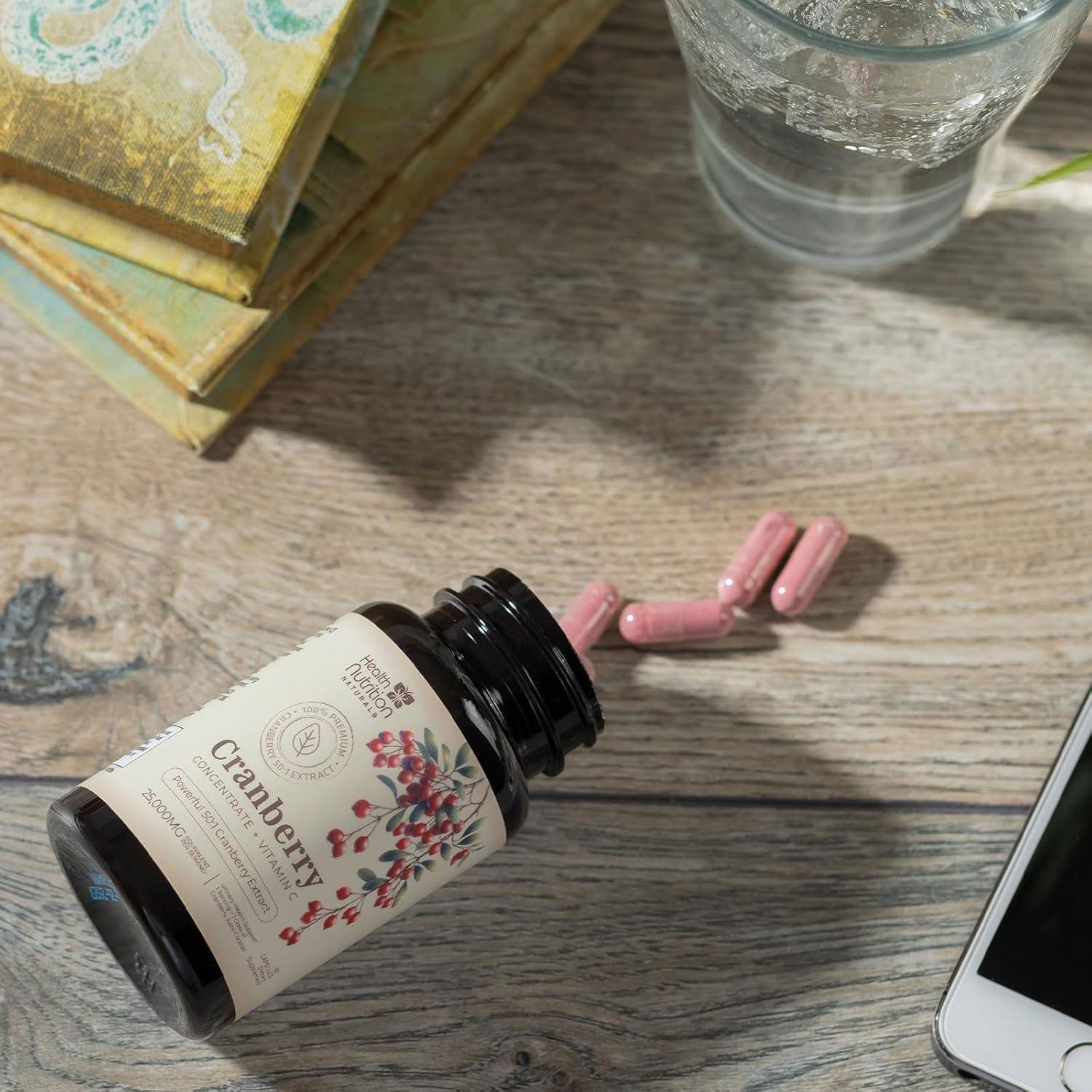 Suplemento de Arándano 25000mg + Vitamina C - 60 Cápsulas