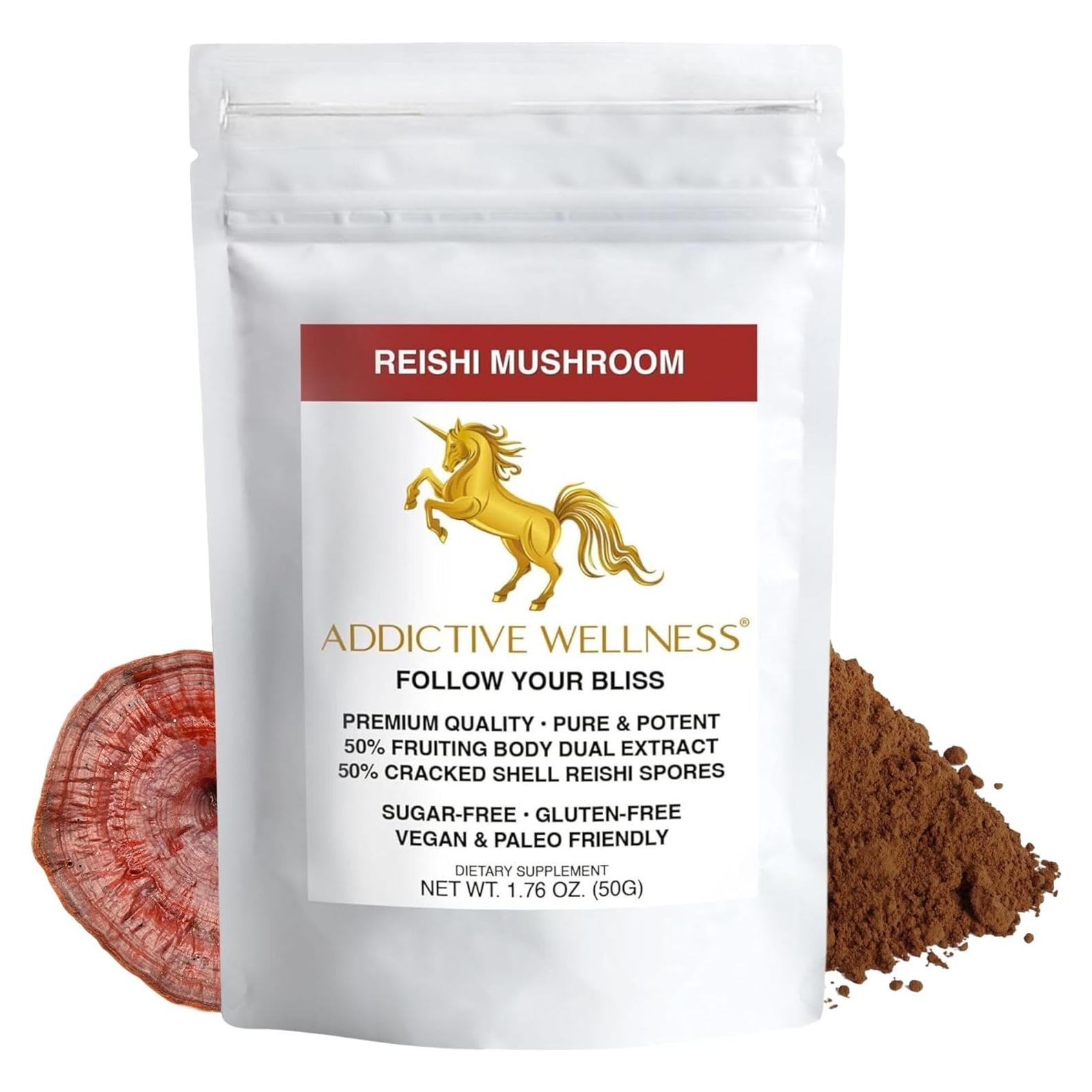Polvo de Extracto de Hongo Reishi Addictive Wellness 50g
