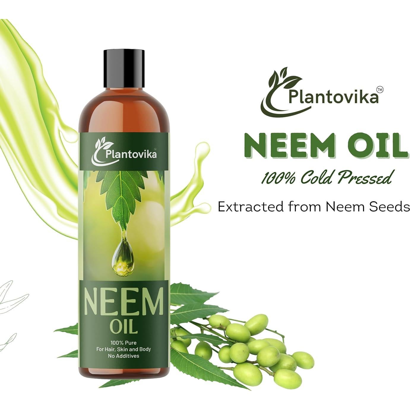 Aceite de Neem Puro Plantovika 473 ml Prensado en Frío Natural