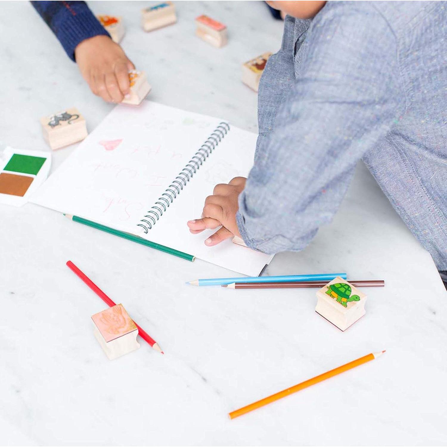 Juego de Sellos de Madera Deluxe Melissa & Doug - Animales