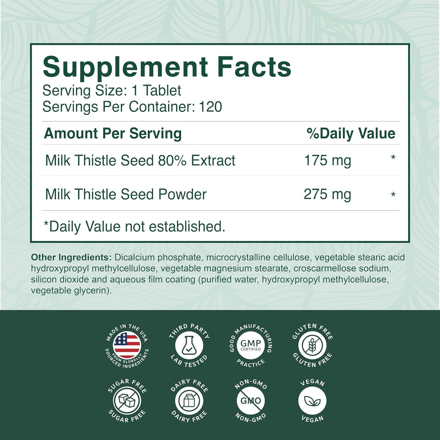 Suplemento Hepático Cardo Mariano PurePremium 450mg - 120 Tabletas