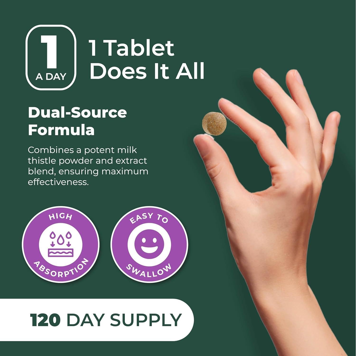 Suplemento Hepático Cardo Mariano PurePremium 450mg - 120 Tabletas