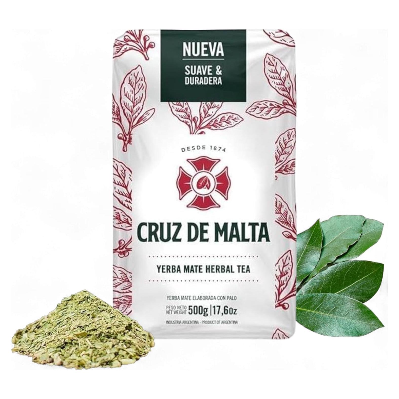 Yerba Mate Cruz de Malta 500g Hoja Suelta Sabor Suave Sin Gluten