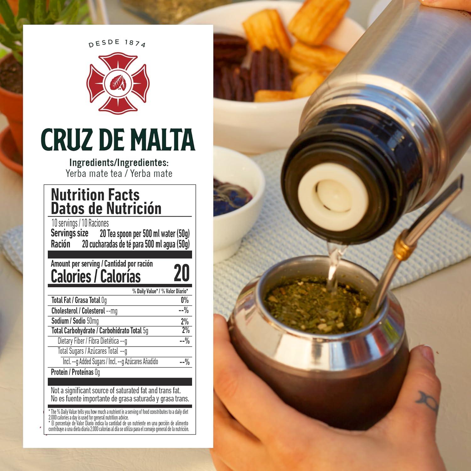 Yerba Mate Cruz de Malta 500g Hoja Suelta Sabor Suave Sin Gluten