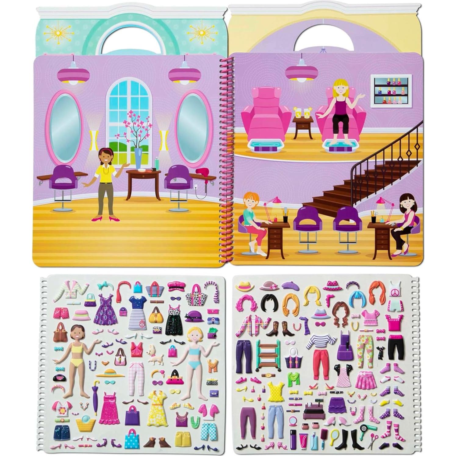 Libro de Stickers Puffy Melissa & Doug - Glamour 196 Stickers