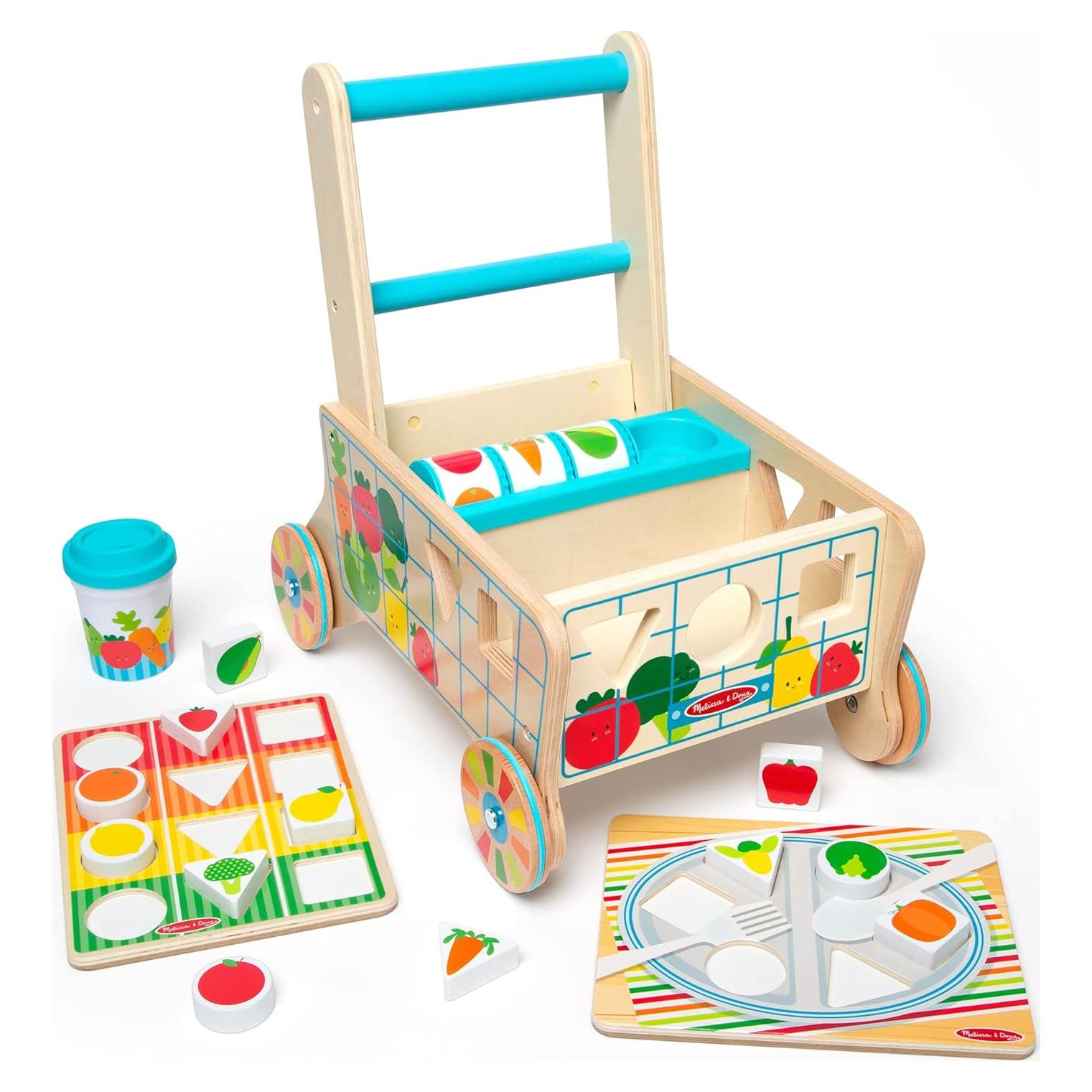 Carrito de Compras de Madera Melissa & Doug - Juguete Educativo 39.4x27.3x38 cm